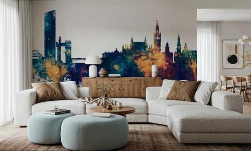 Sevilla Skyline Blue & Bronze