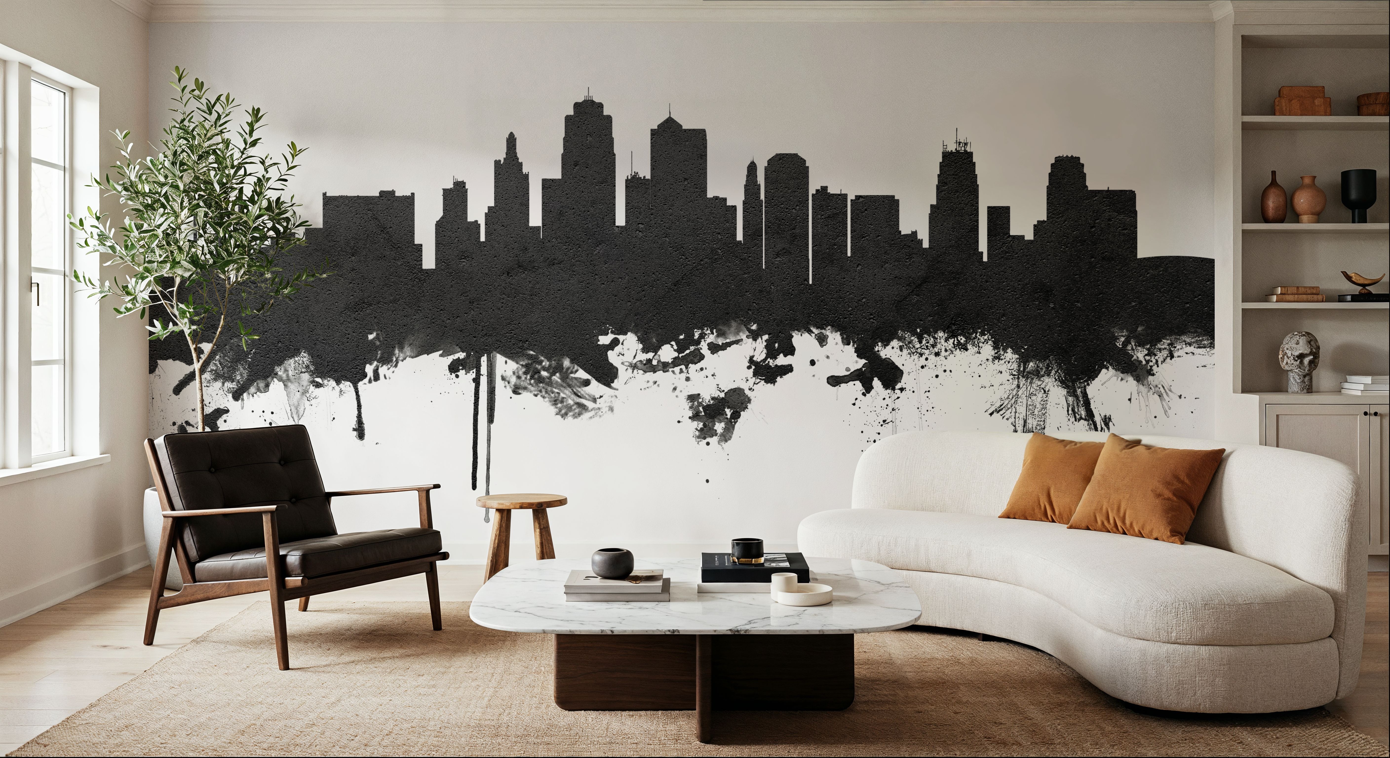 Kansas City Missouri Skyline Black & White