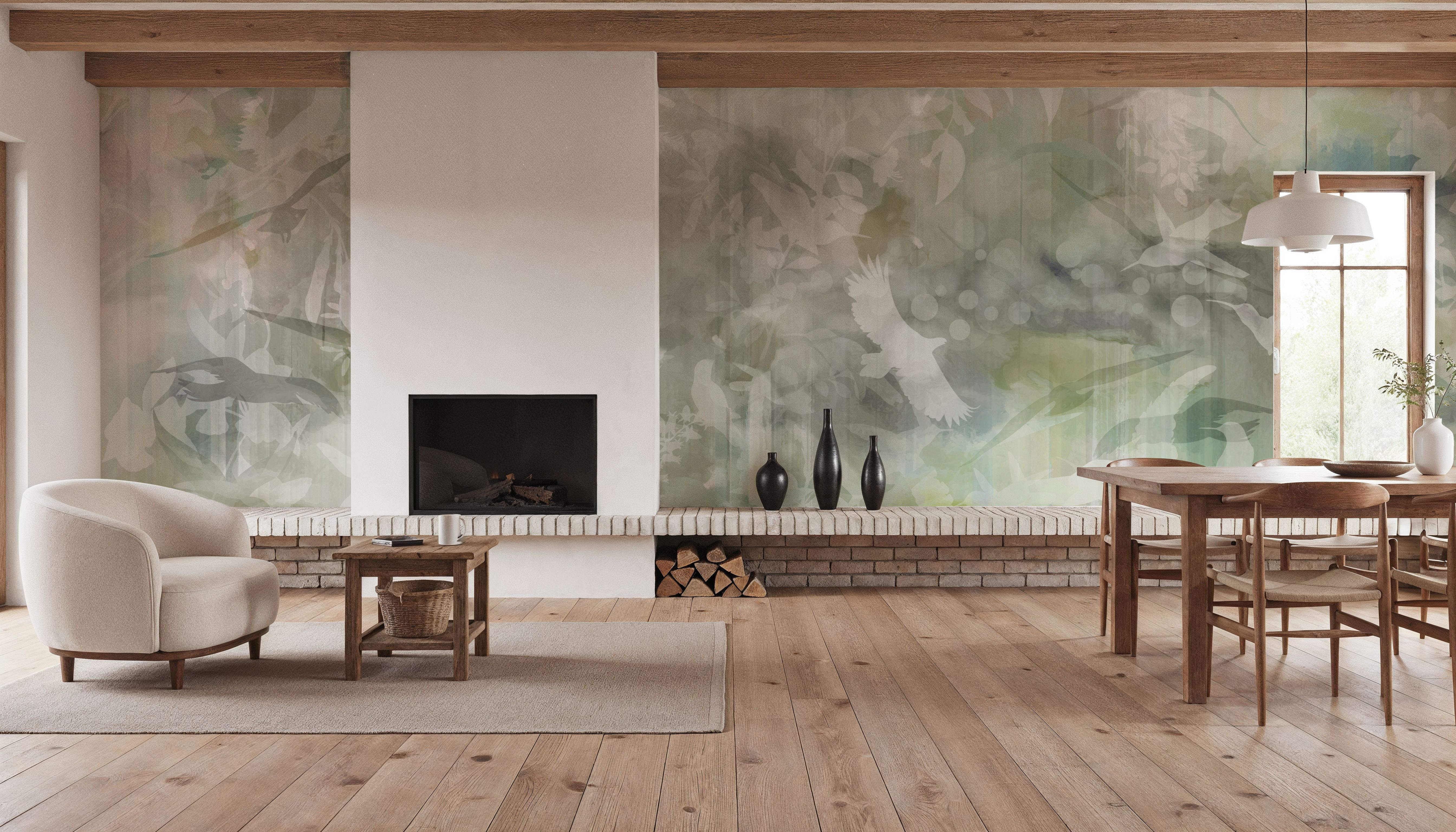 Birds of Freedom Green, Papel pintado