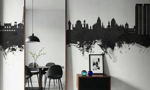 Hyderabad Skyline Black & White