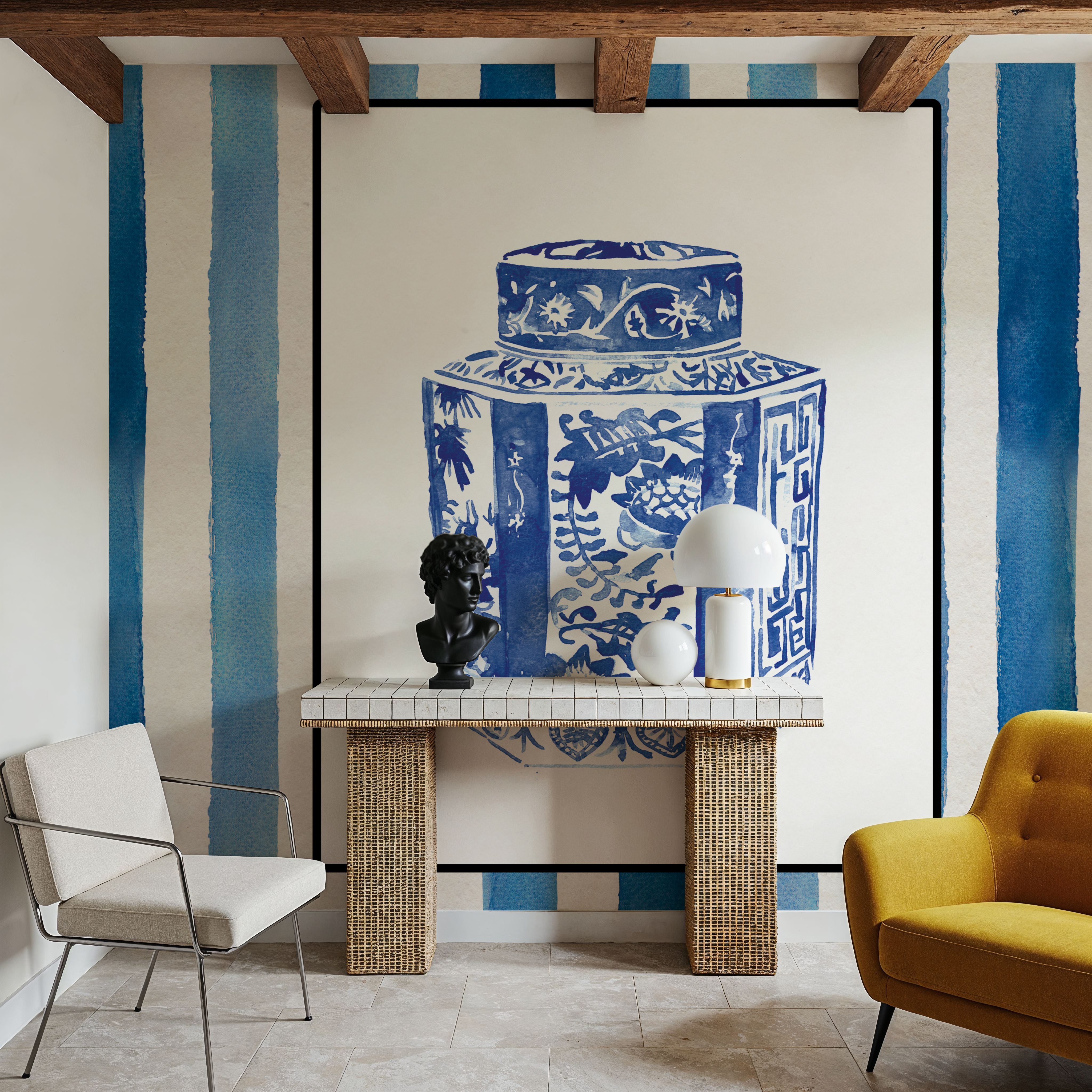 Chinoiserie Vase I Stripes