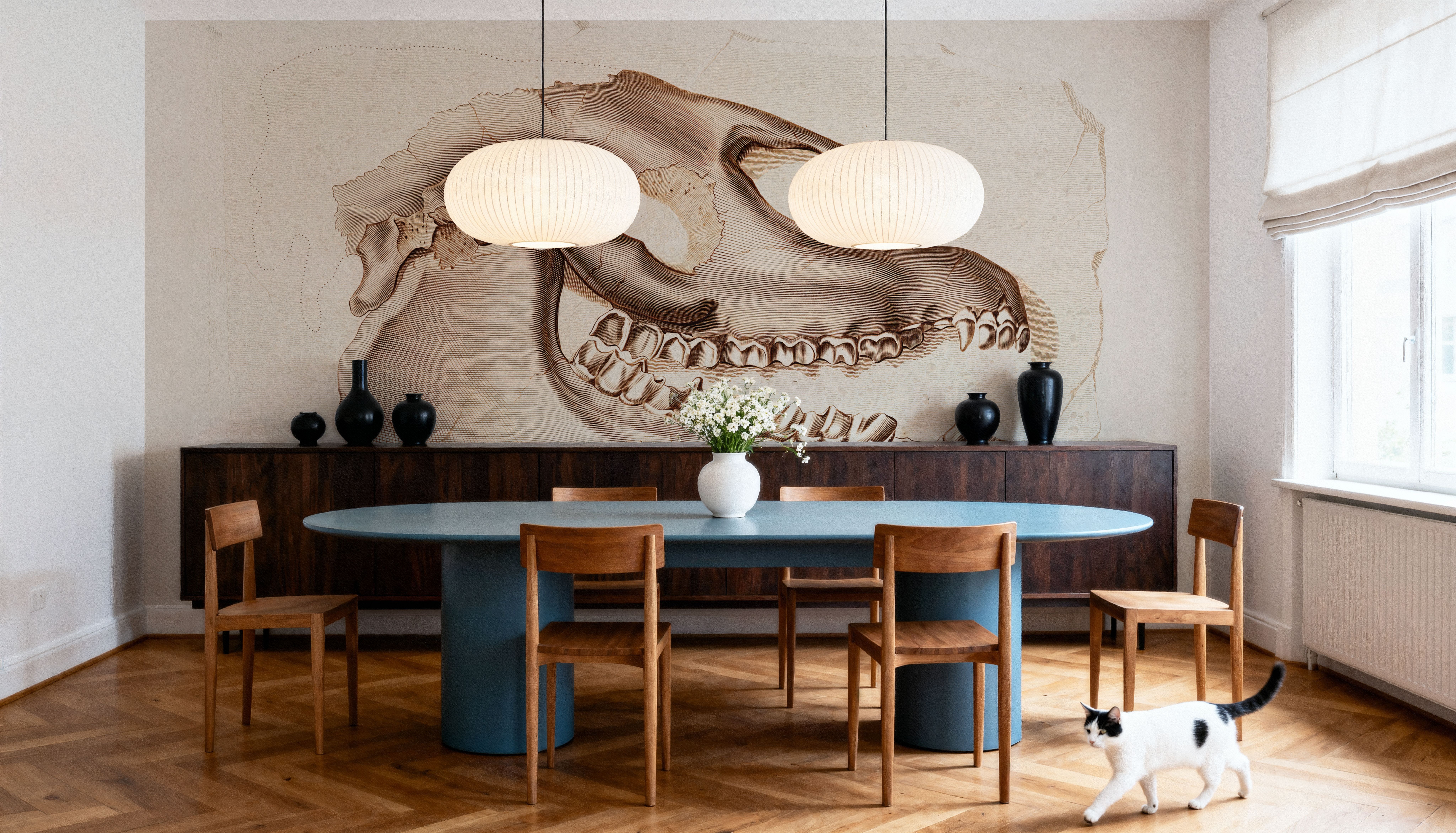 Palaeotherium Skull Illustrated, Tapeten