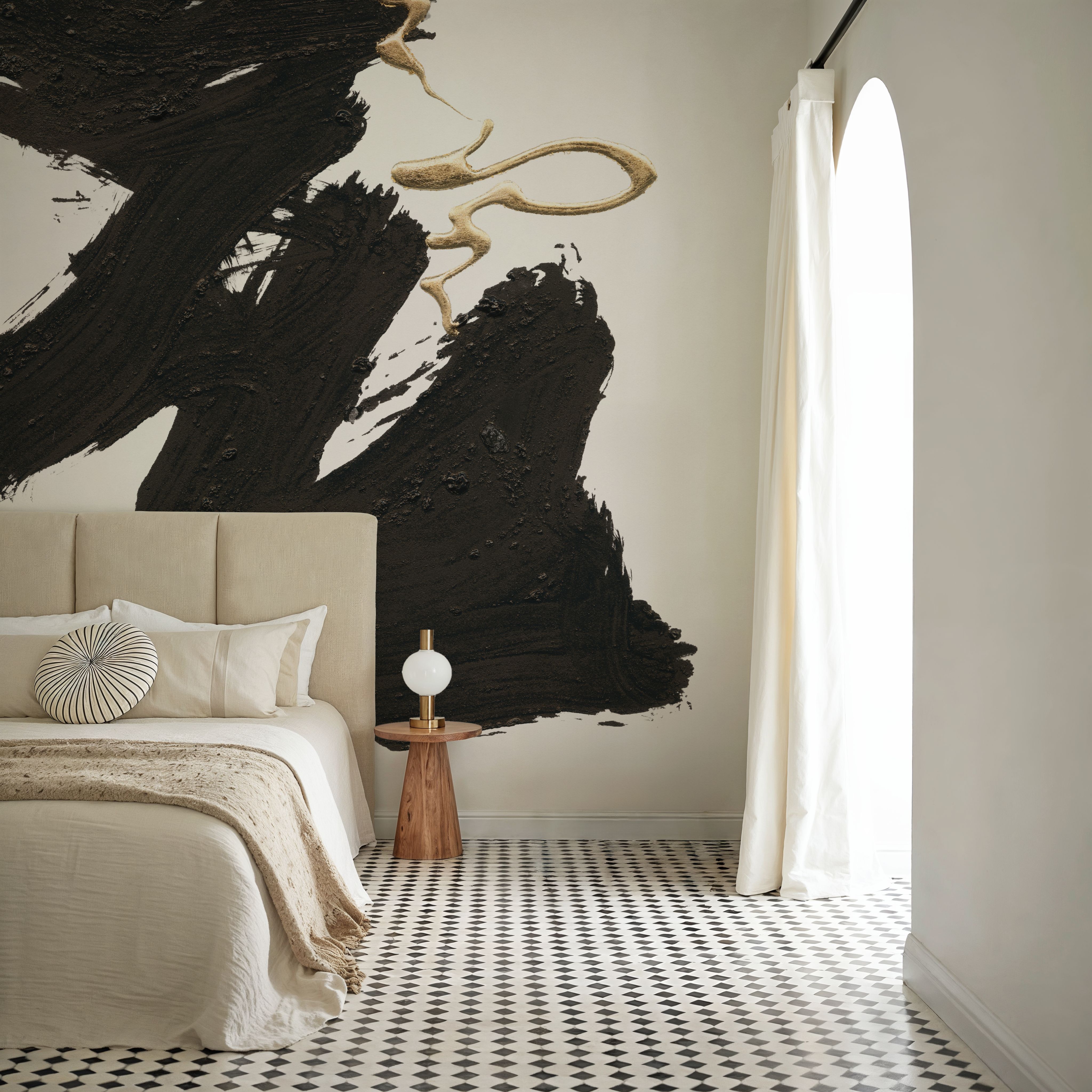 Wall Mural - Gold Rope II - Abstract Contemporary mural wallpaper - Dining Room - Wallism US - Premium, Textured or Peel & Stick