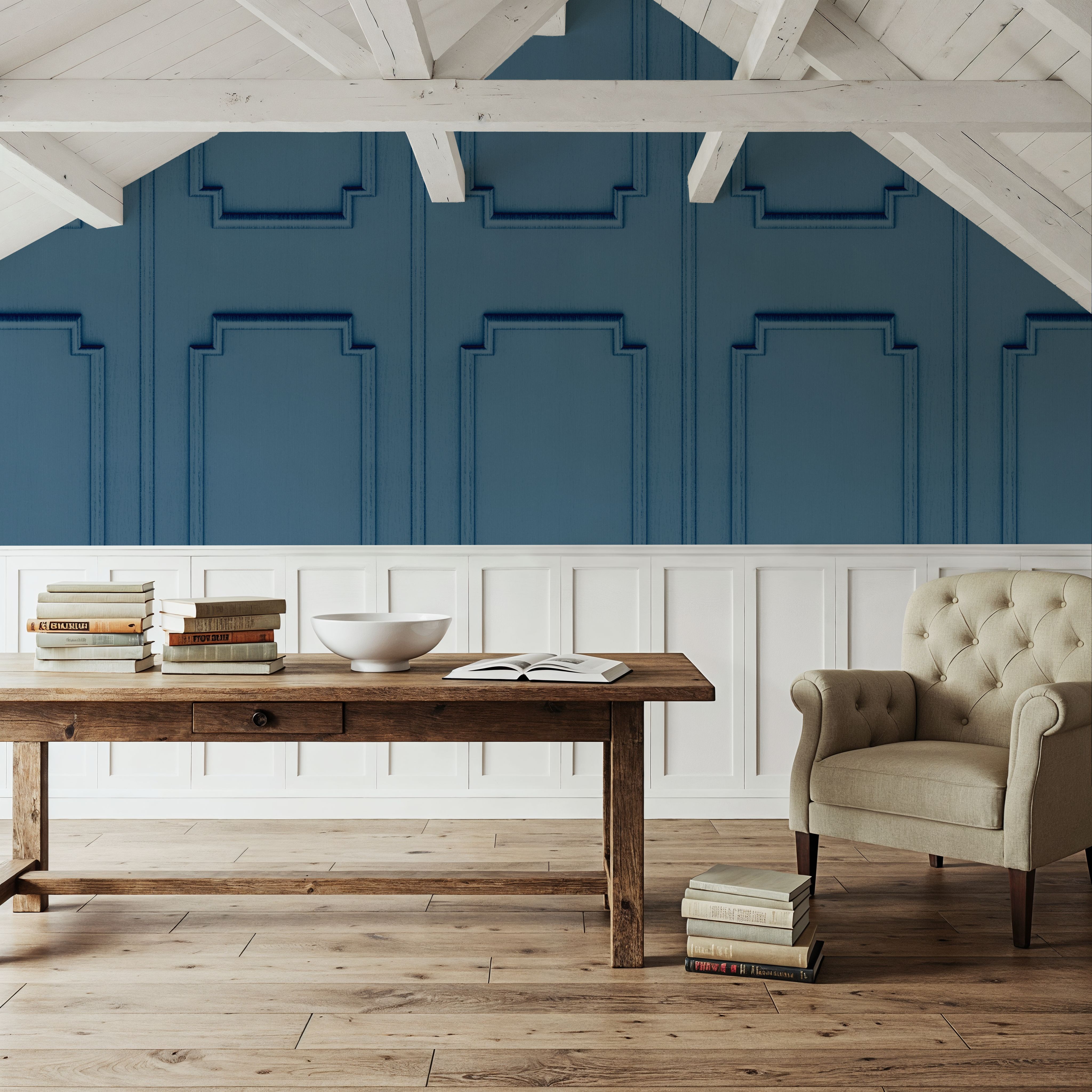 Faux Wall Panel Moulding, Sky Blue