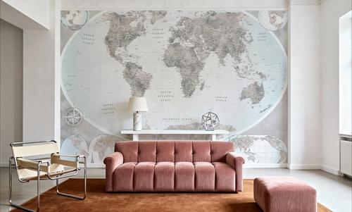 World Map Atlas Gray