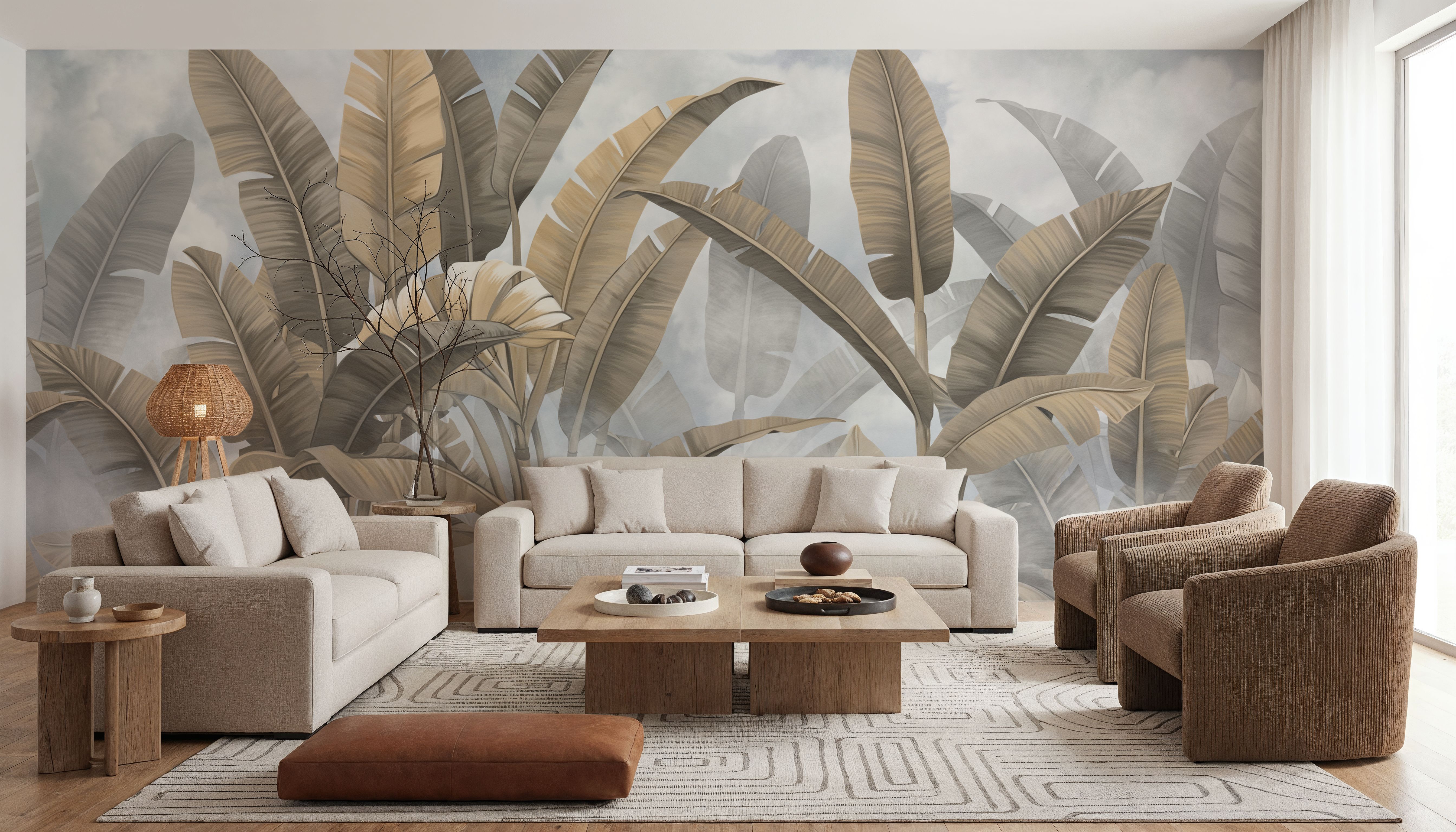 Banana Palms, Beige