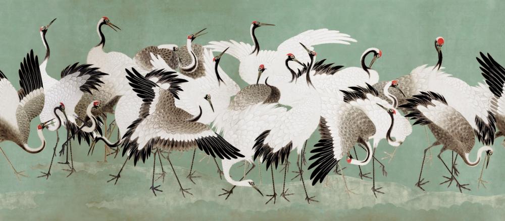 Japanese Flock of Cranes, Jade