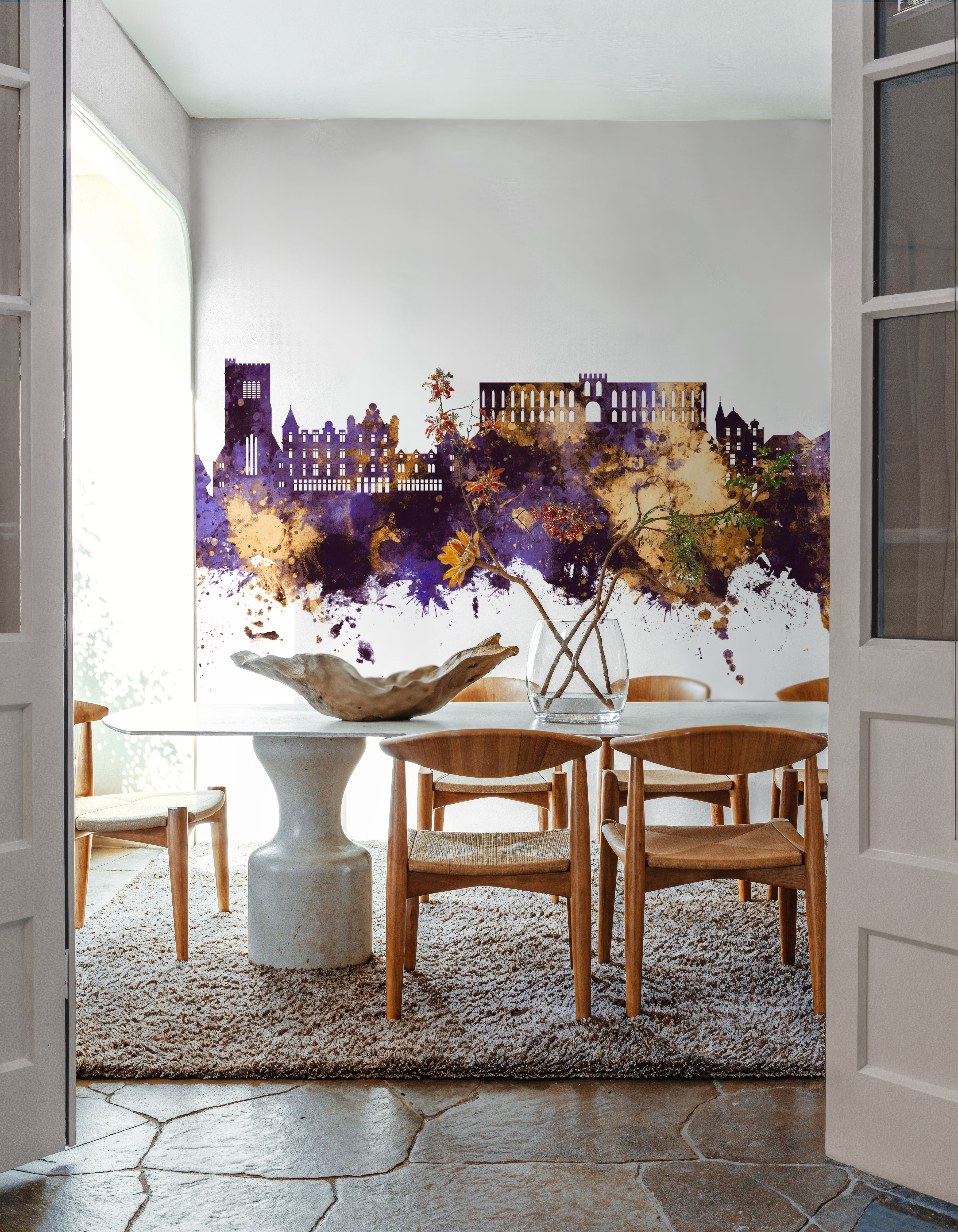 Oban Scotland Skyline Purple & Gold