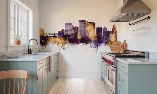 Boise Idaho Skyline Purple & Gold
