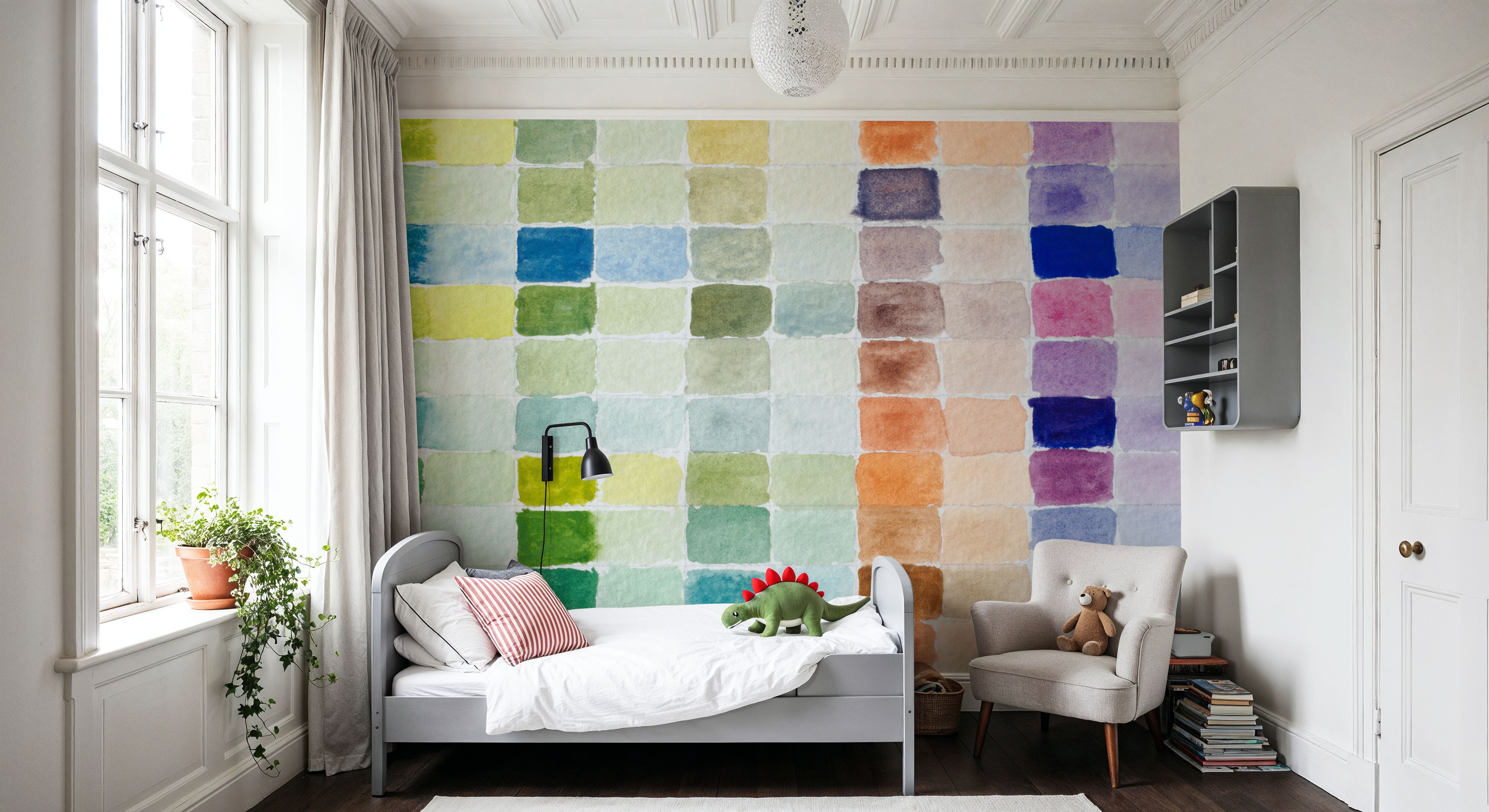 Watercolor Grid, Papel pintado