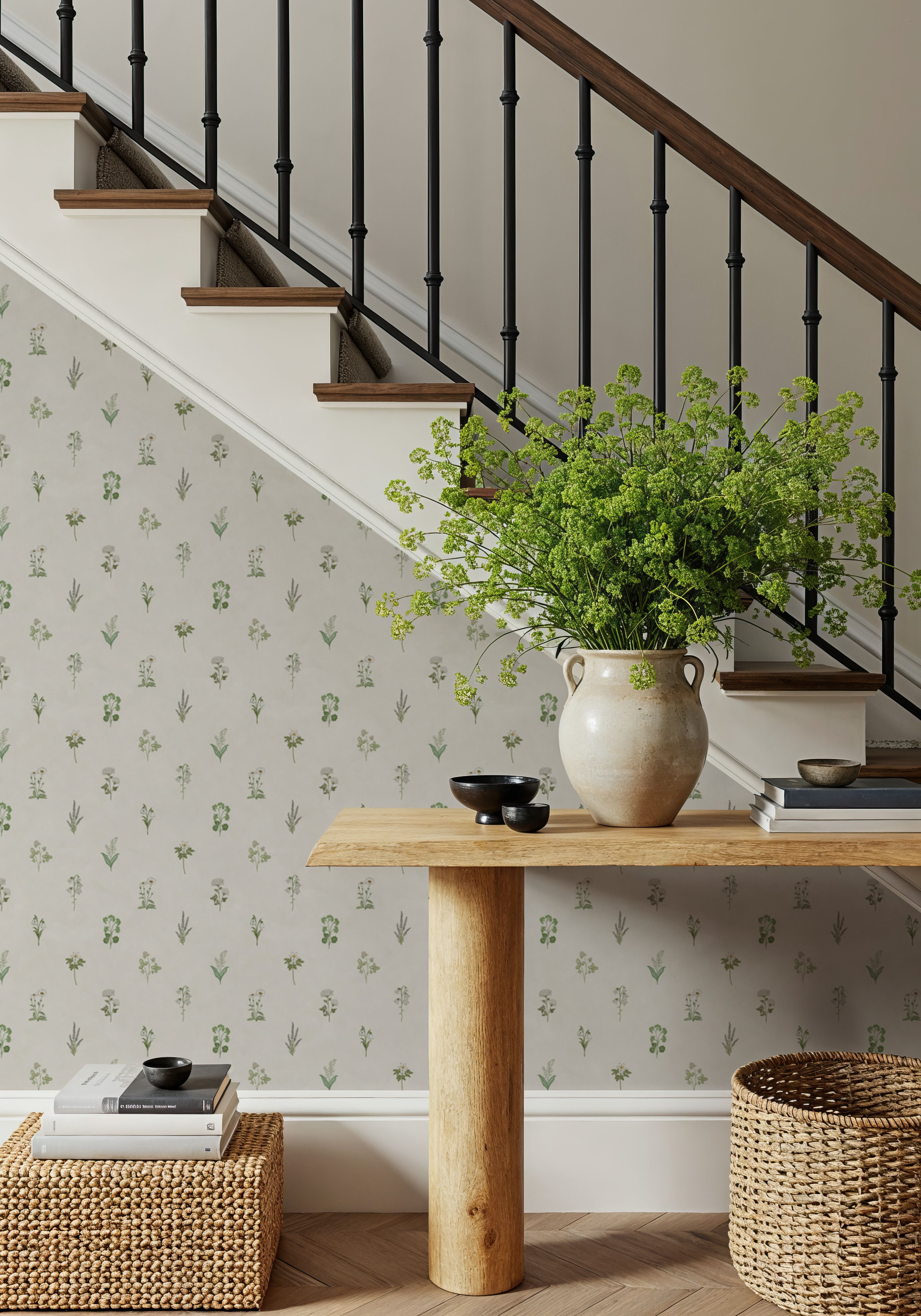 Nordic Flora Ivory Petite, Cloud, Wallpaper
