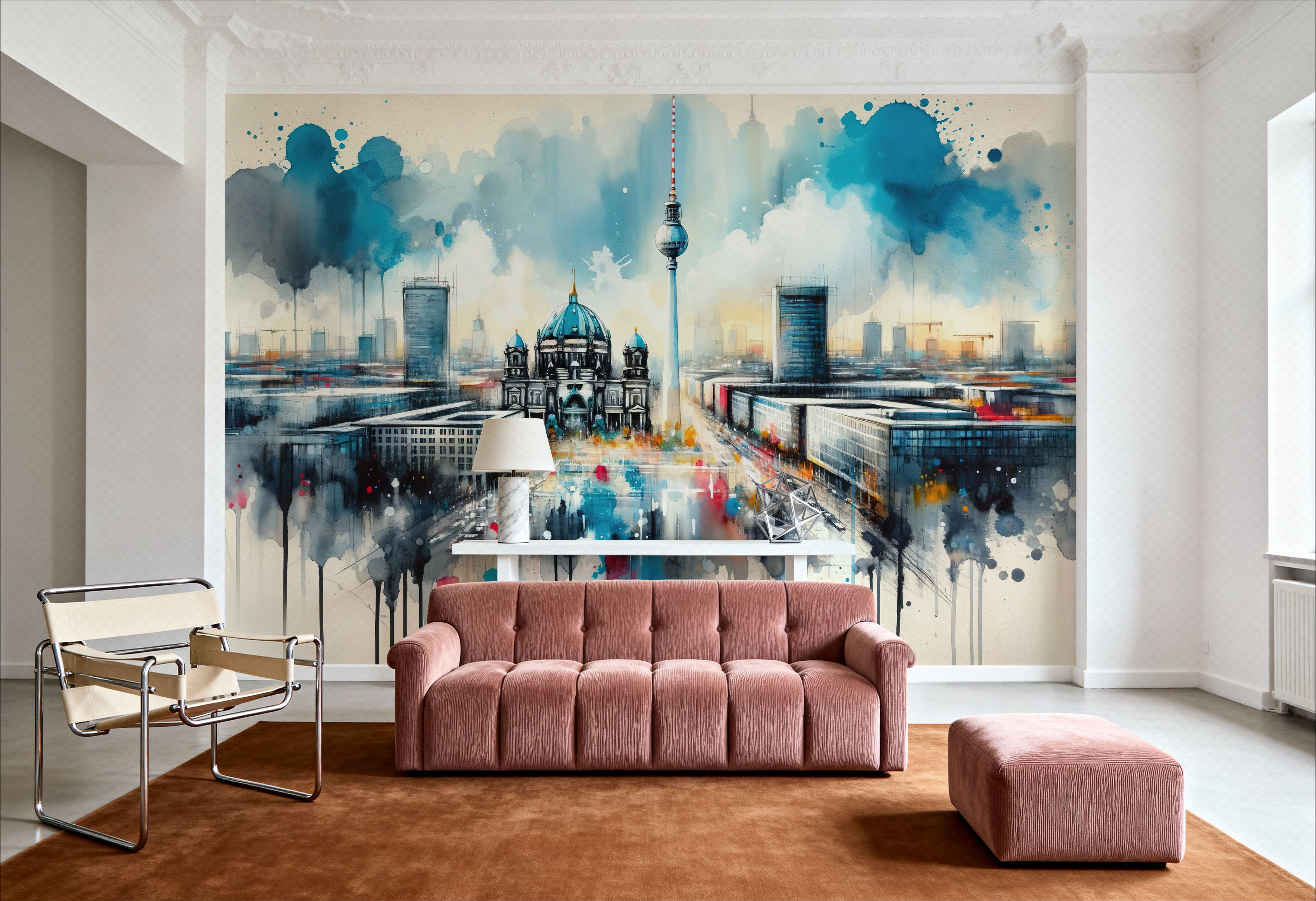 Watercolor Modern Architecture In Berlin