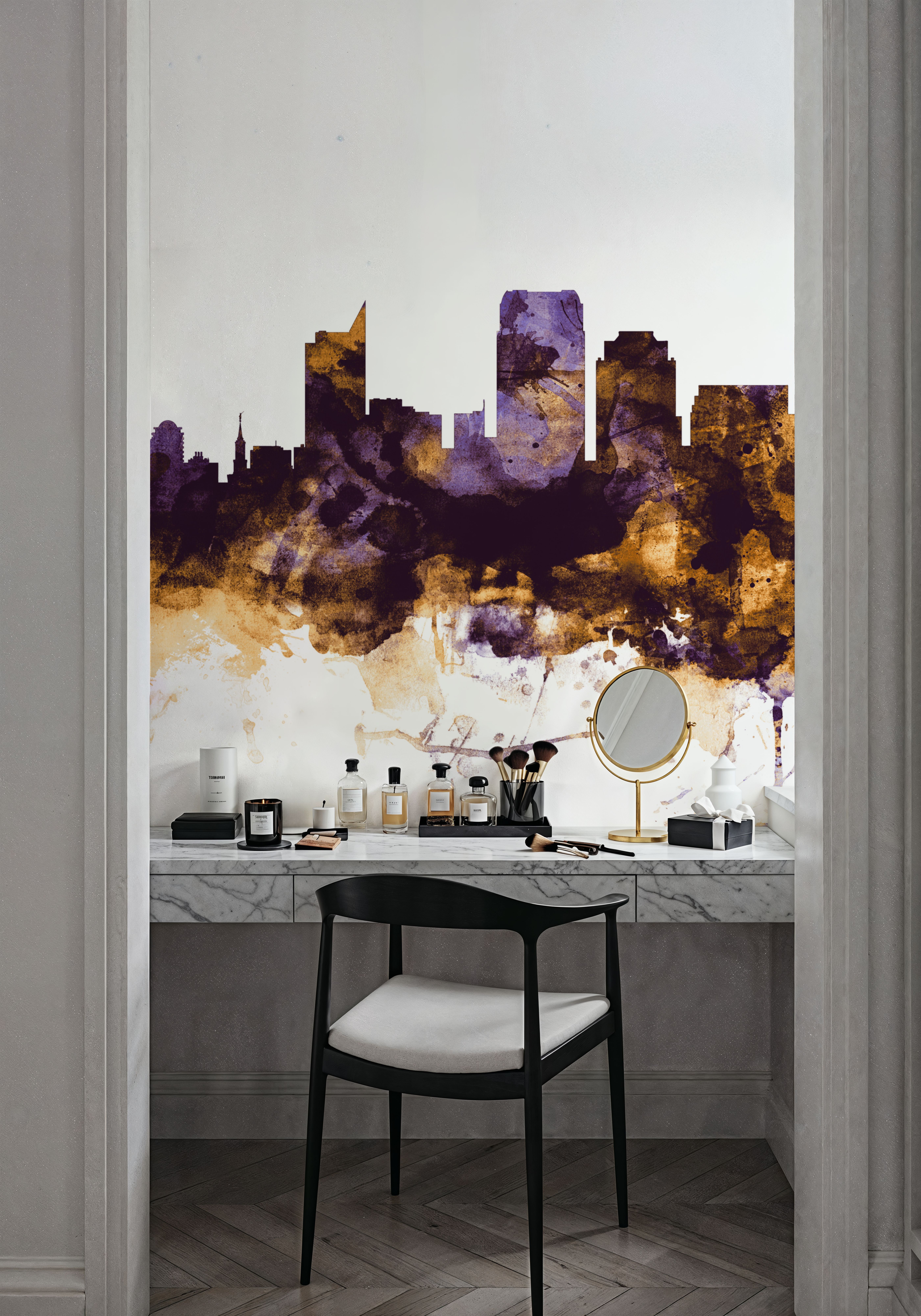 Sacramento California Skyline Purple & Gold