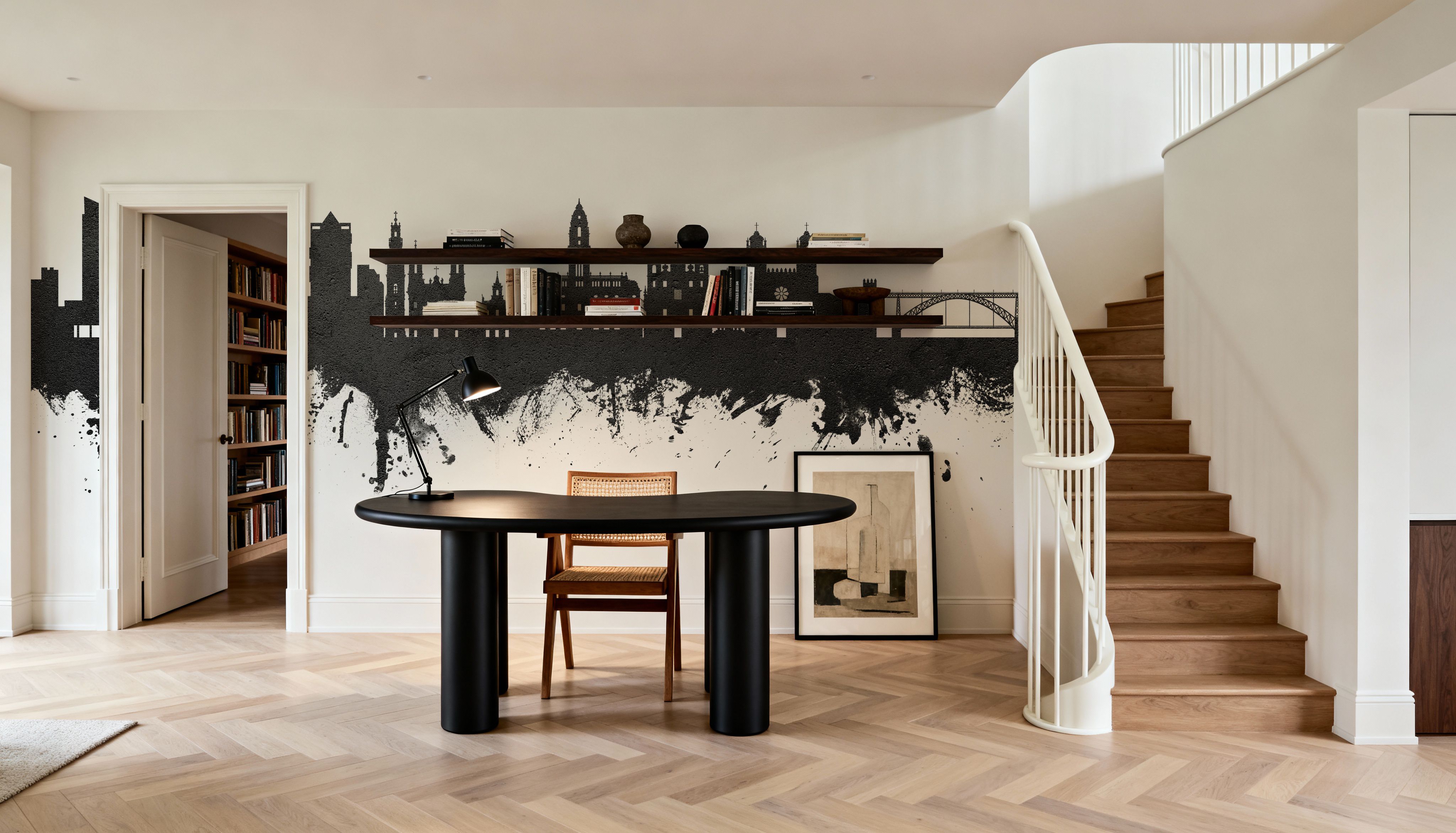 Porto Portugal Skyline Black & White