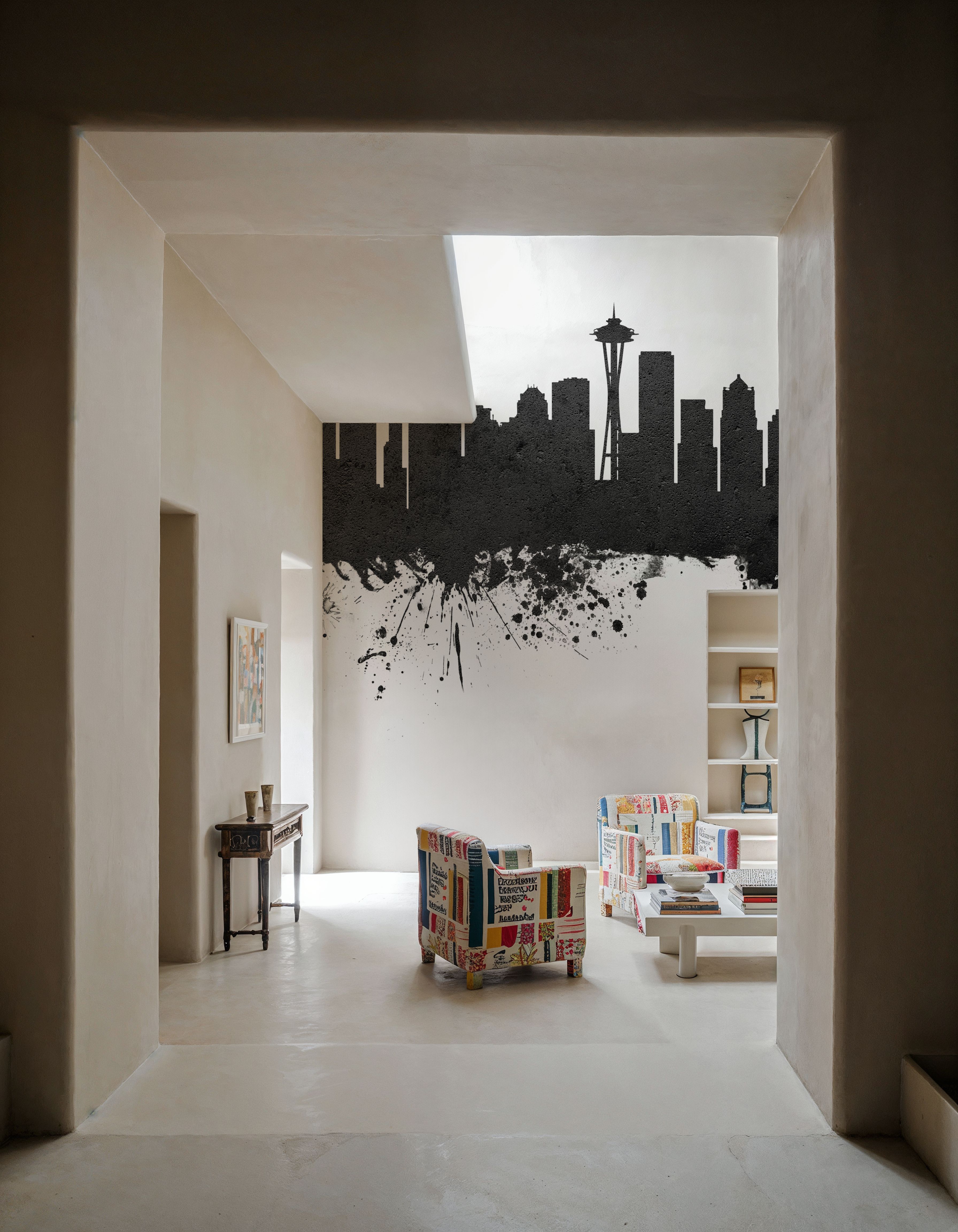 Seattle Skyline Black & White