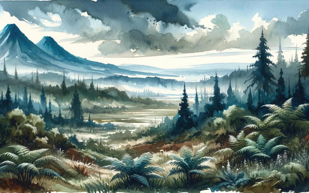 Misty Mountain Valley Landscape