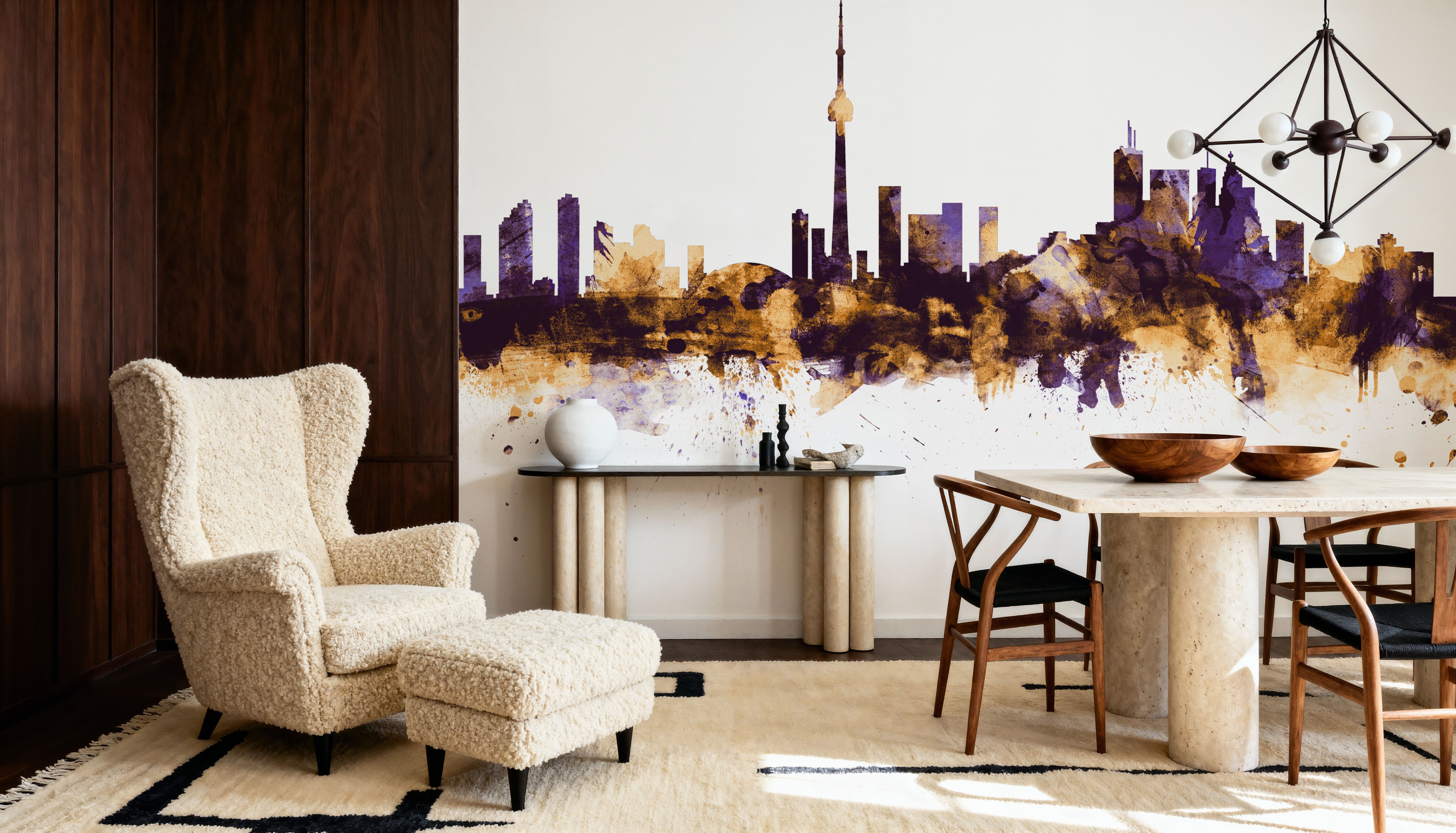 Toronto Canada Skyline Purple & Gold, Carte da parati
