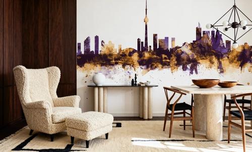 Toronto Canada Skyline Purple & Gold