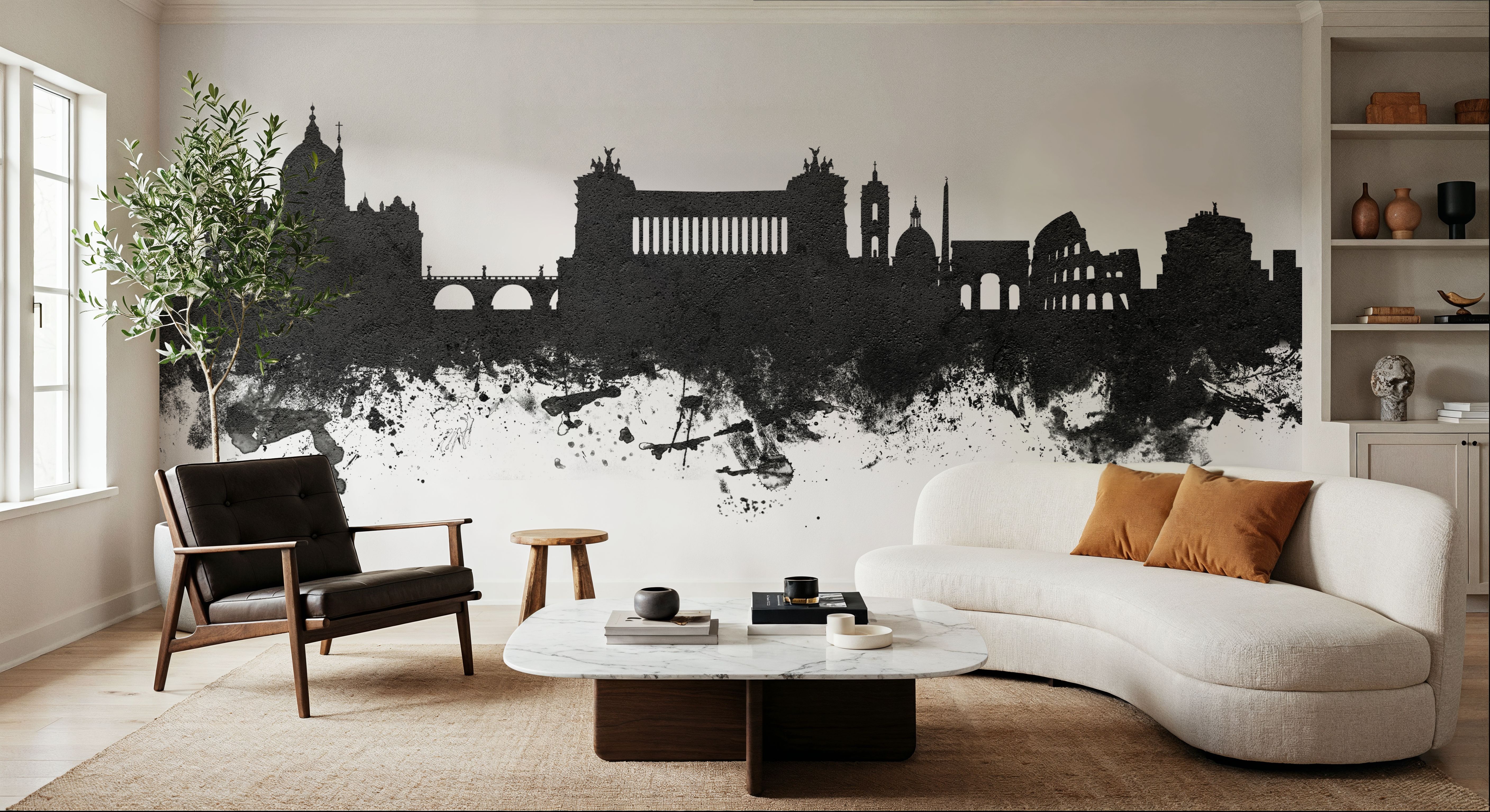 Rome Italy Skyline Black & White