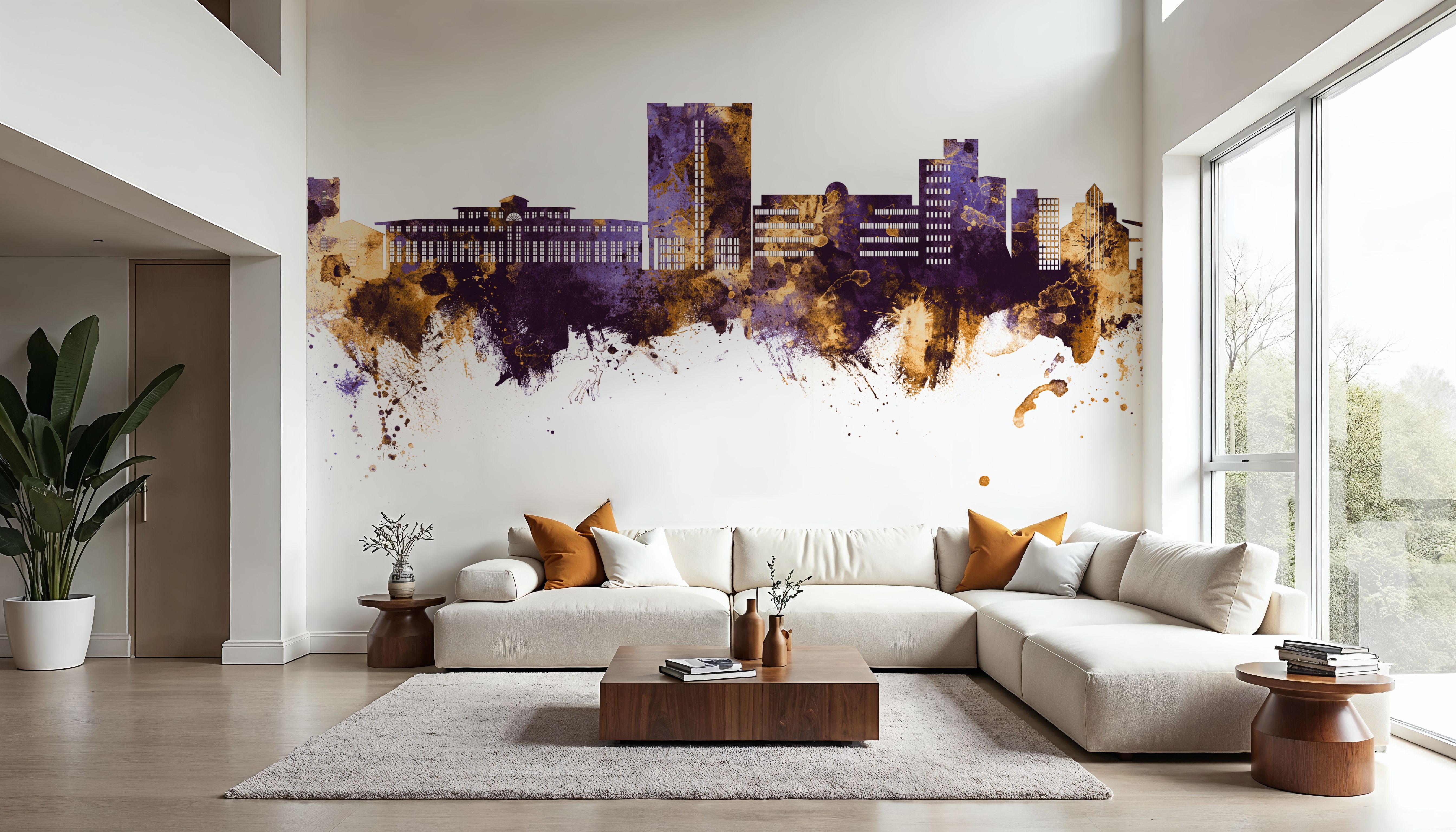 Telford England Skyline Purple & Gold