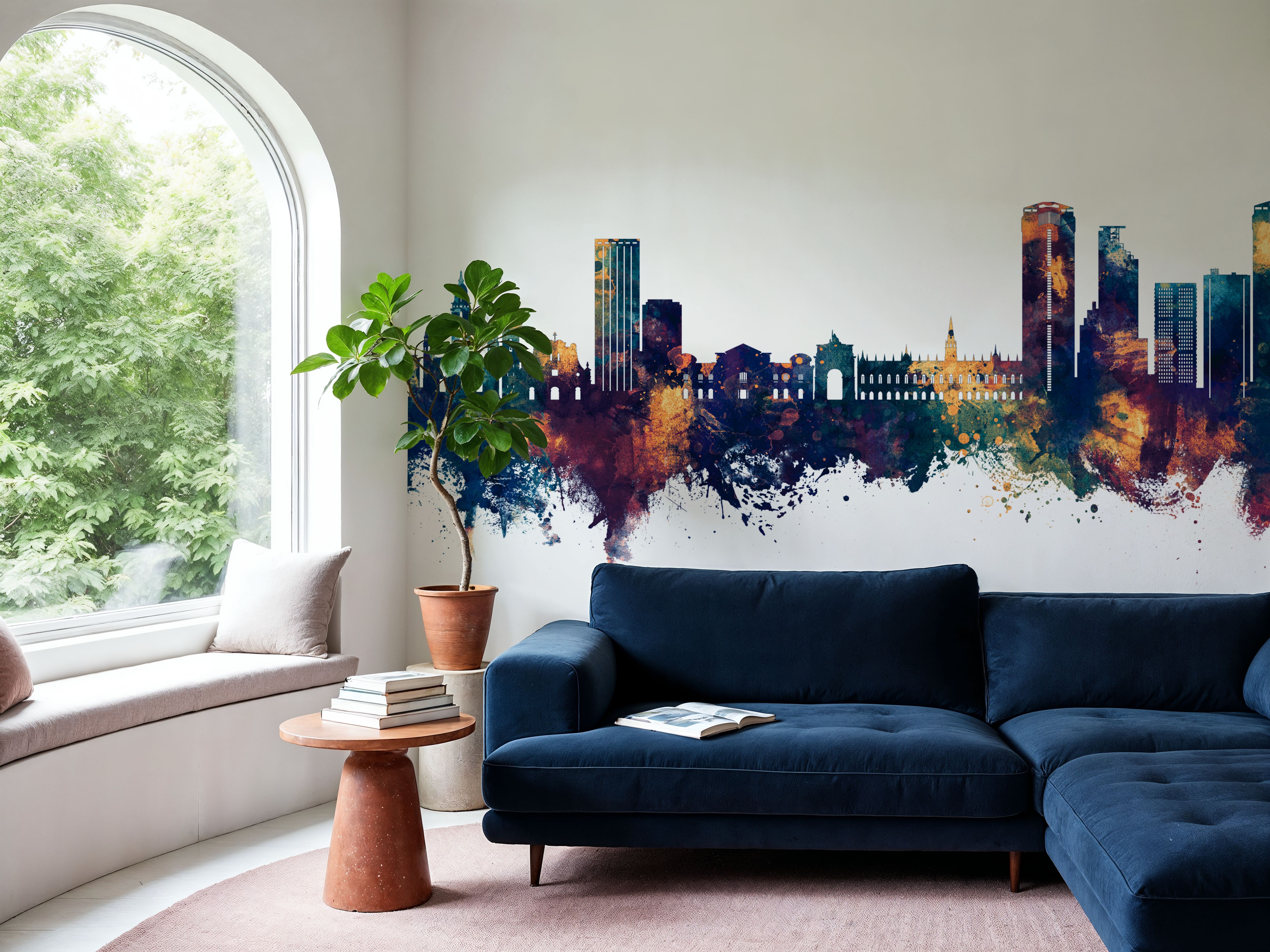 Caracas Skyline Blue & Bronze