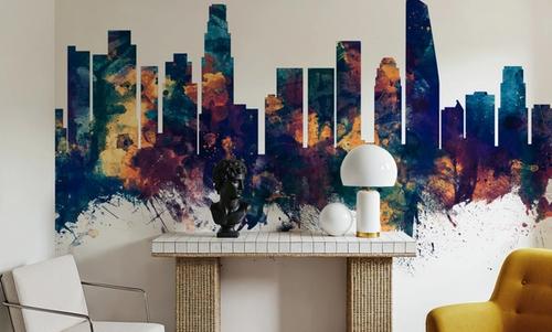 Los Angeles Skyline Blue & Bronze