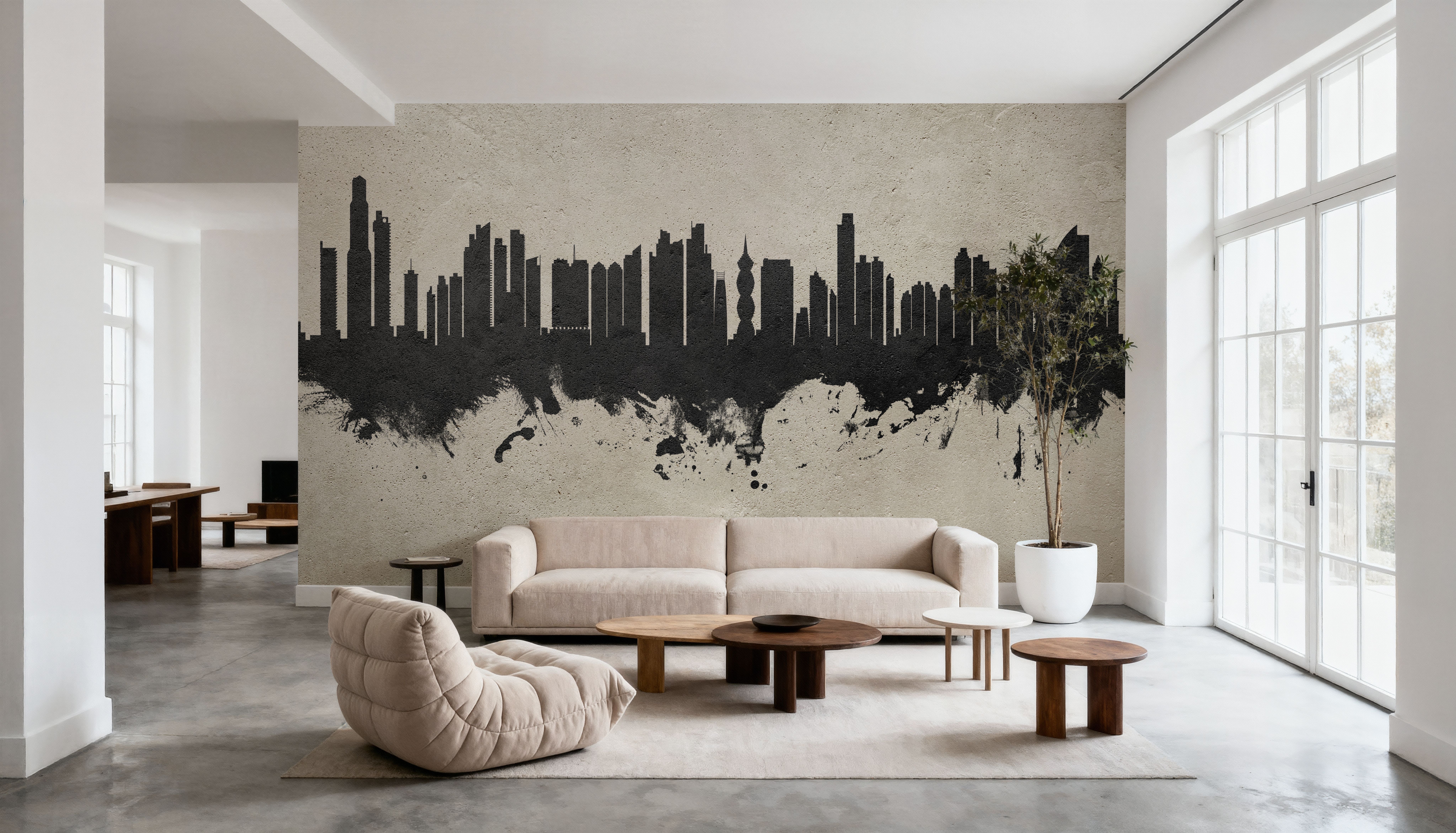 Panama City Skyline Concrete, Wallpaper