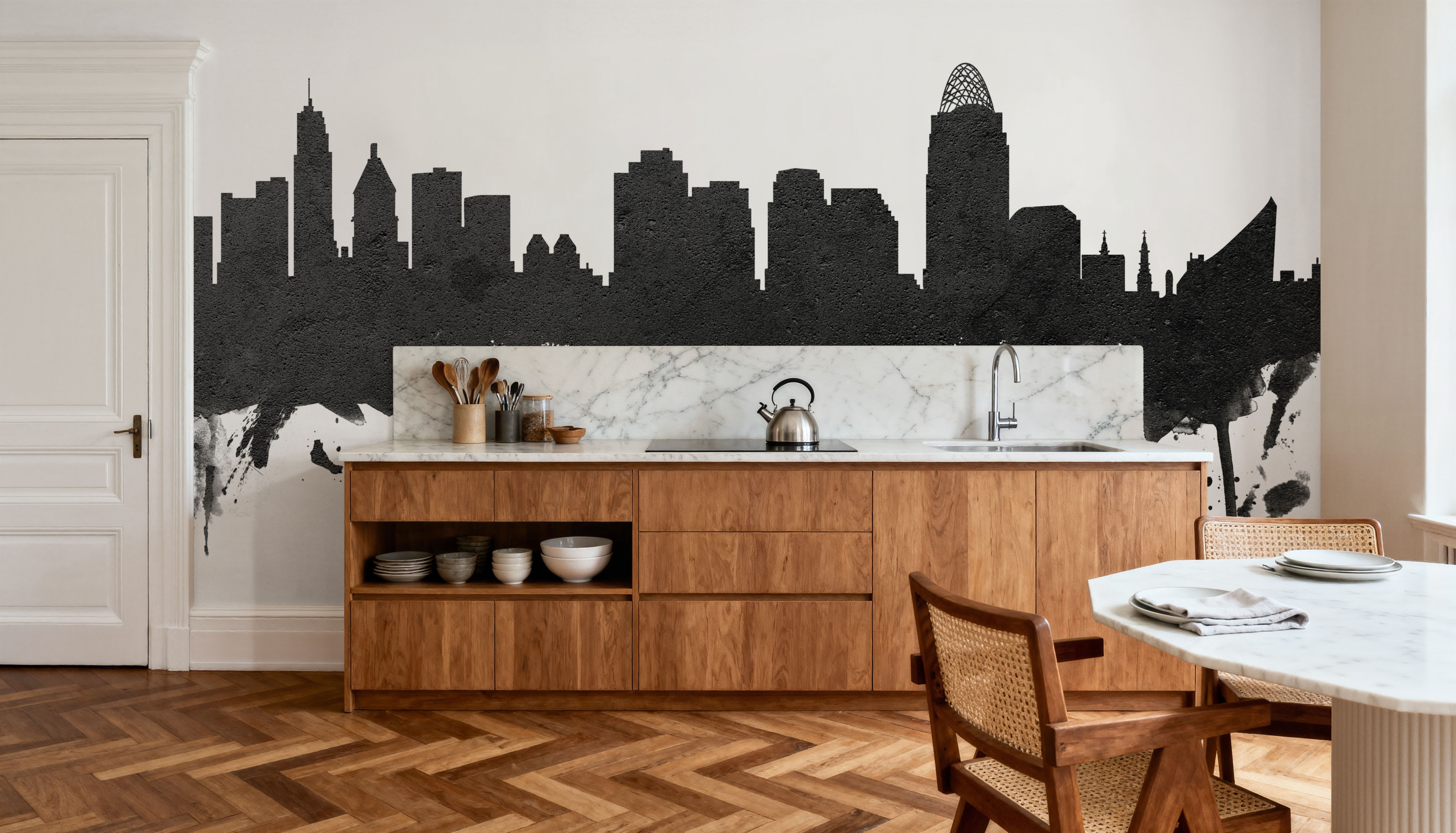 Cincinnati Ohio Skyline Black & White