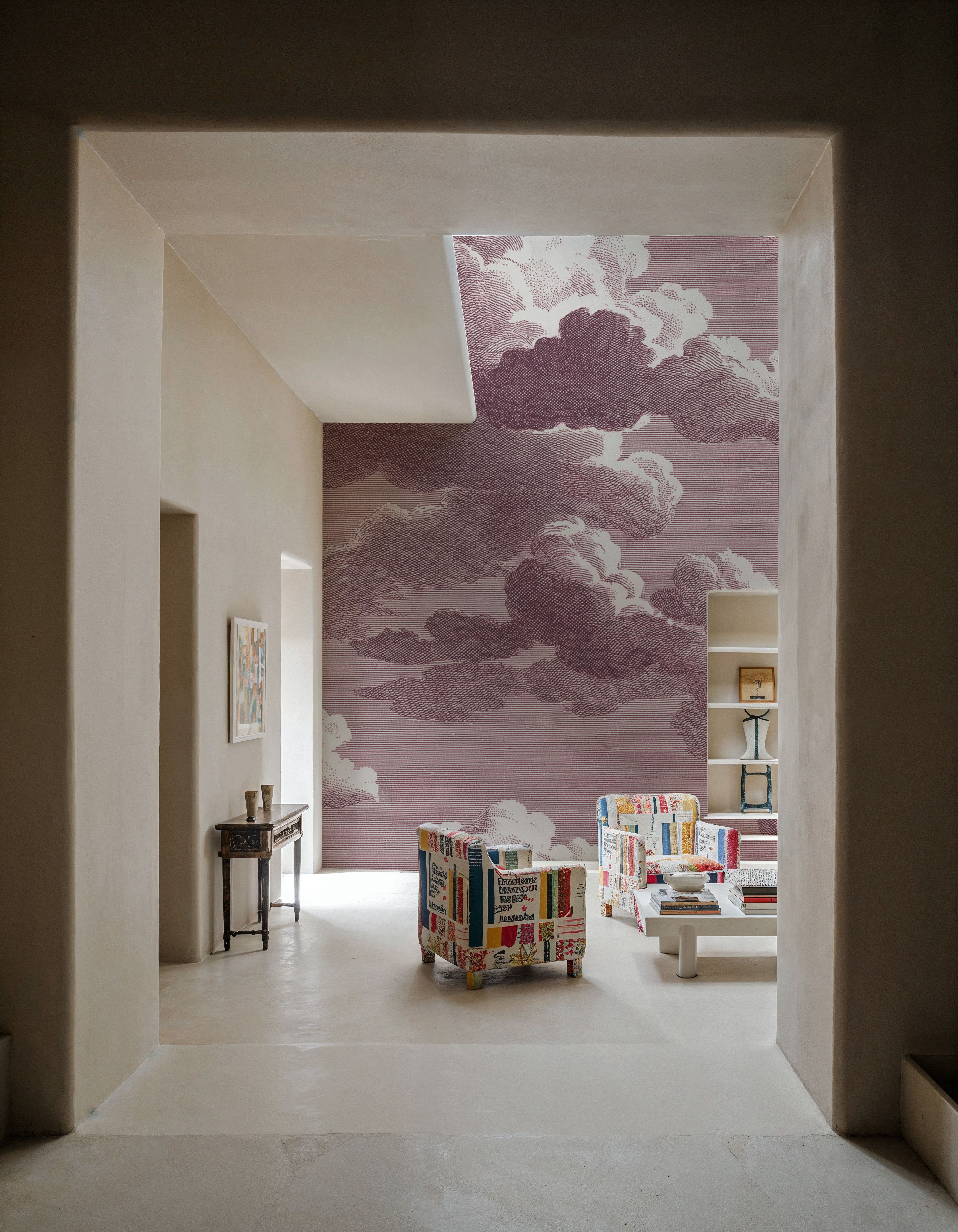 Intaglio Clouds, Burgundy