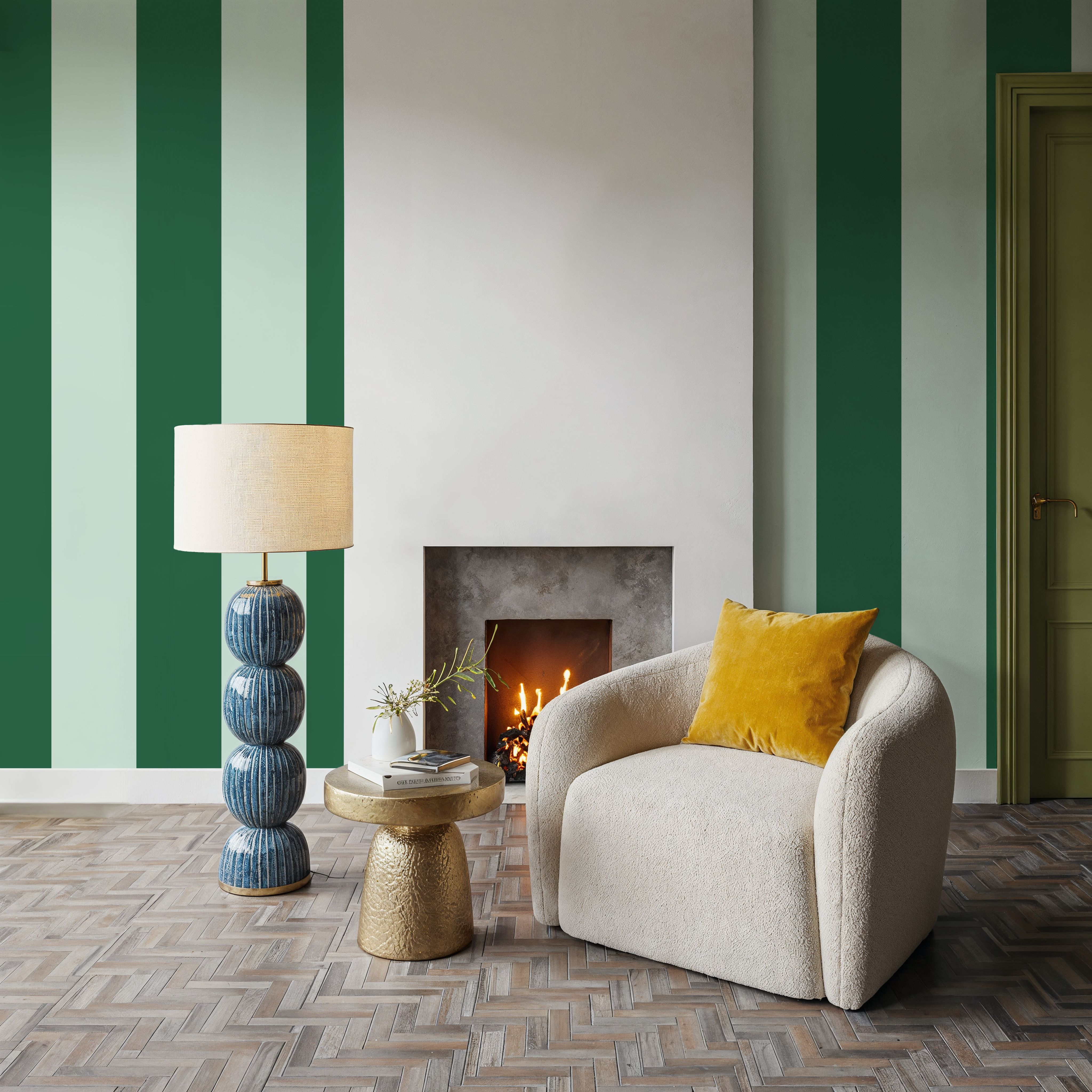Circus Stripes, Green on Green