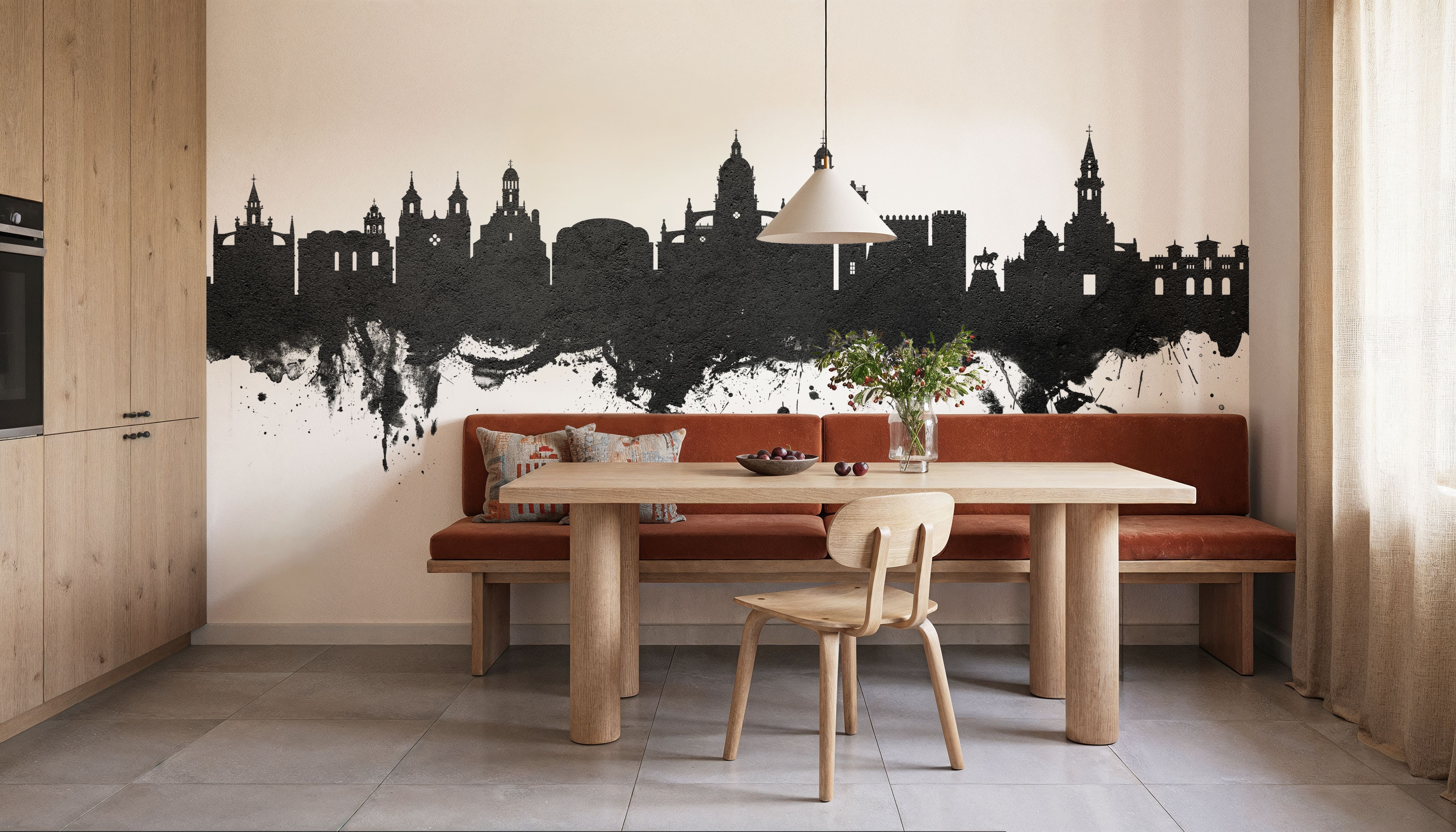 Jerez Spain Skyline Black & White, Wallpaper