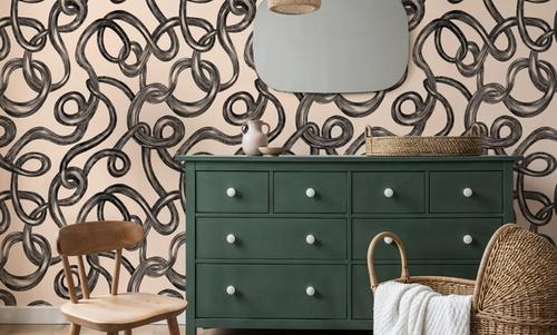 Swirl, Black on Ivory