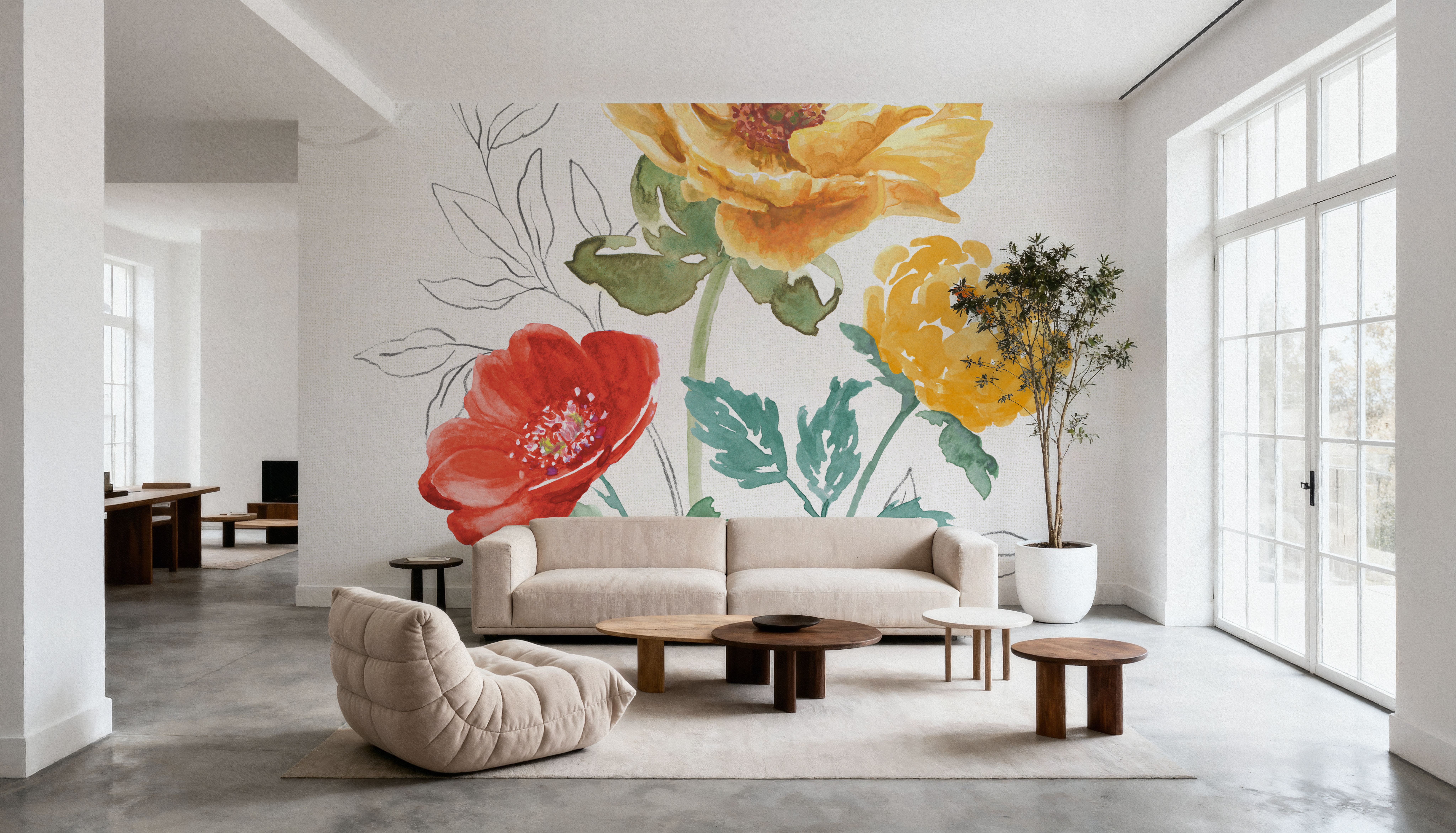 Sunny Bouquets I, Wallpaper