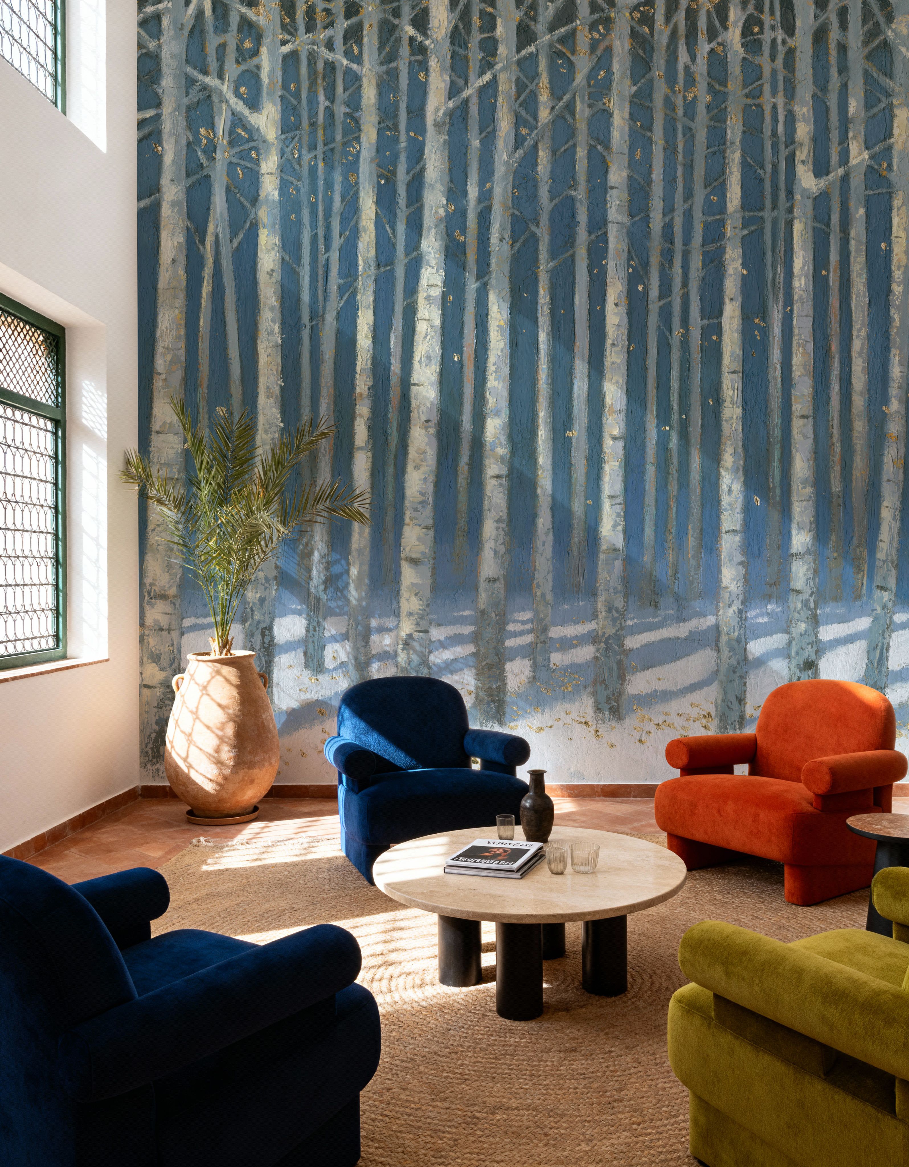 Wall Mural - Shimmering Birches - Forest Forest mural wallpaper - Bedroom - Wallism US - Premium, Textured or Peel & Stick