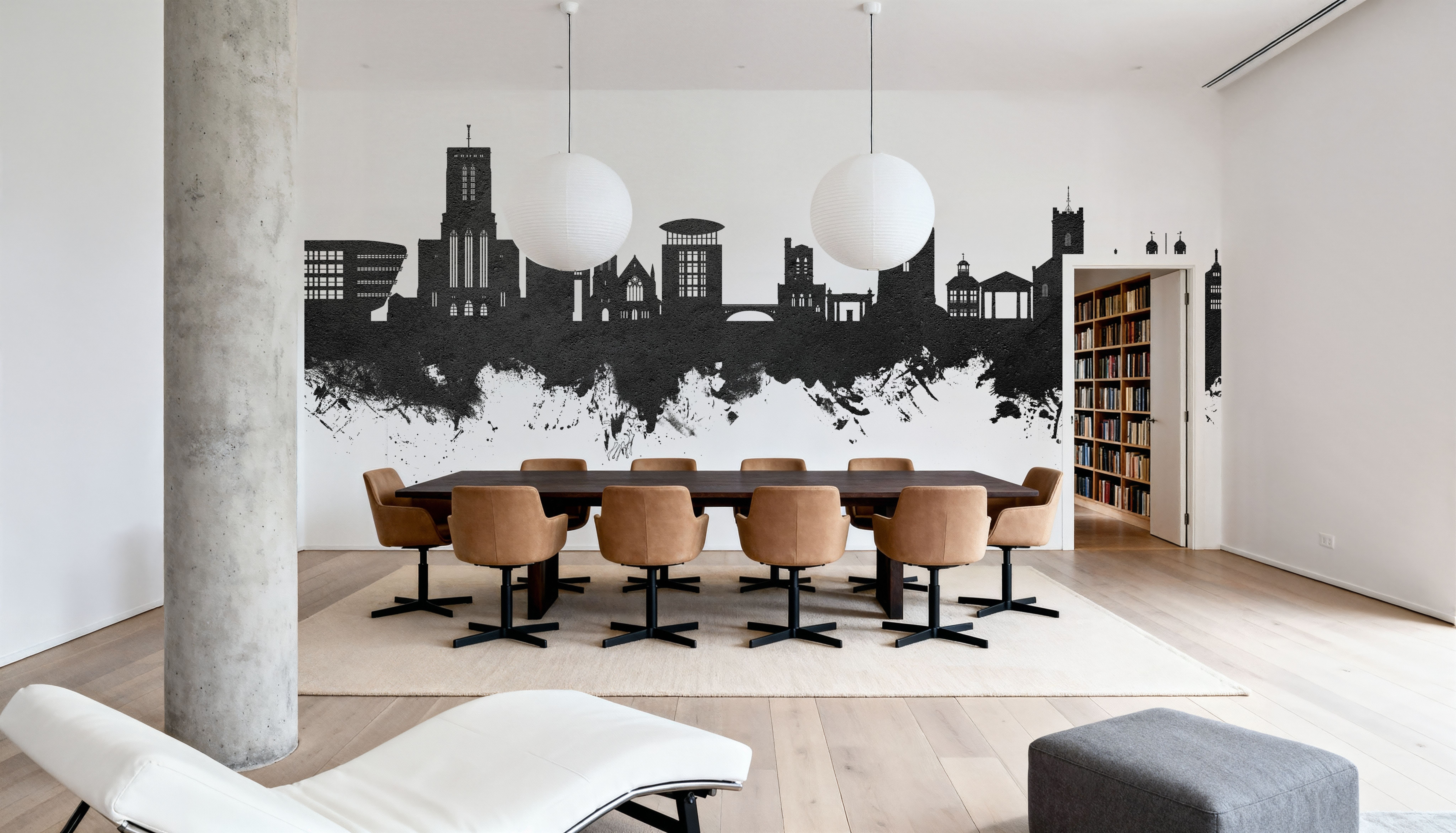 Guildford England Skyline Black & White