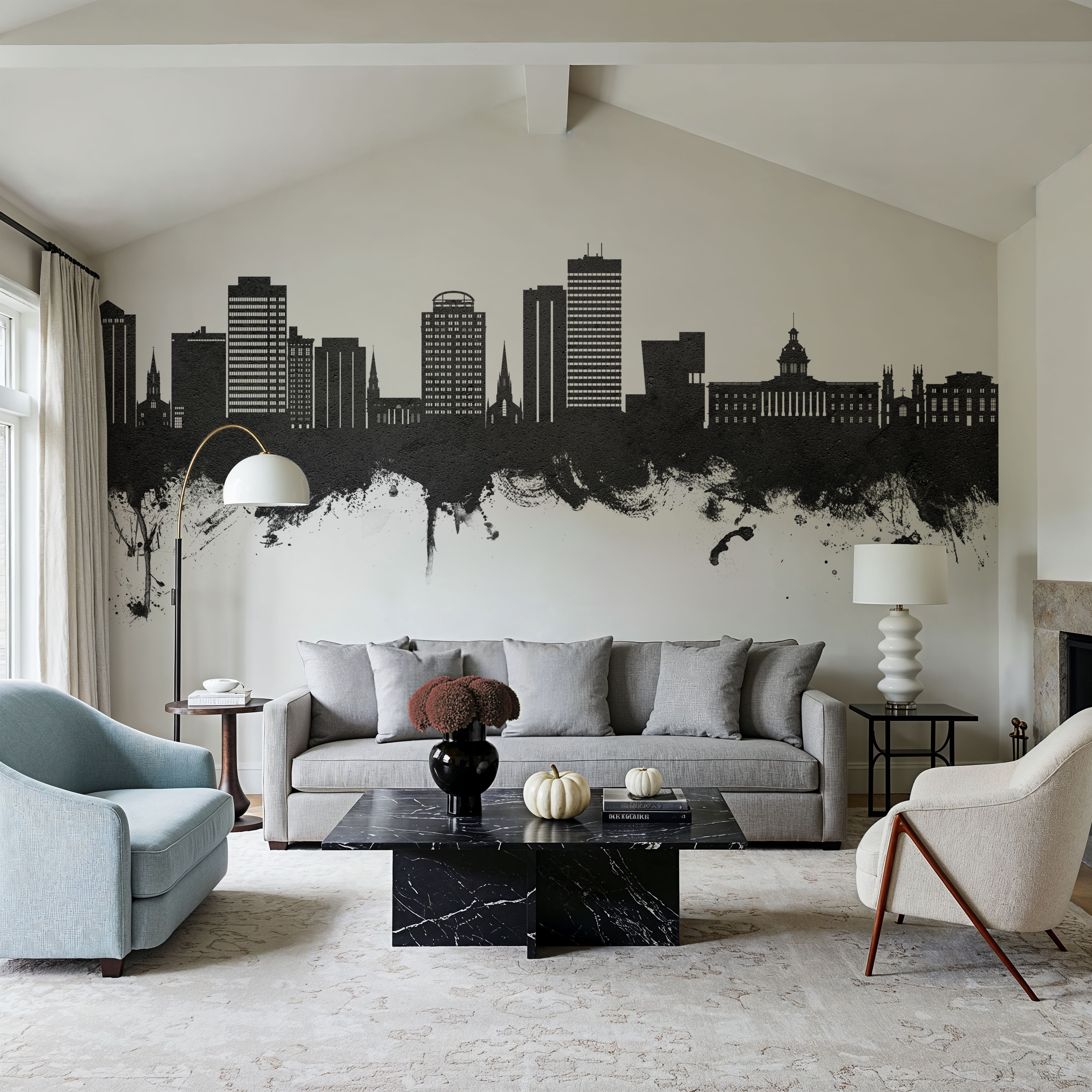 Columbia South Carolina Skyline Black & White