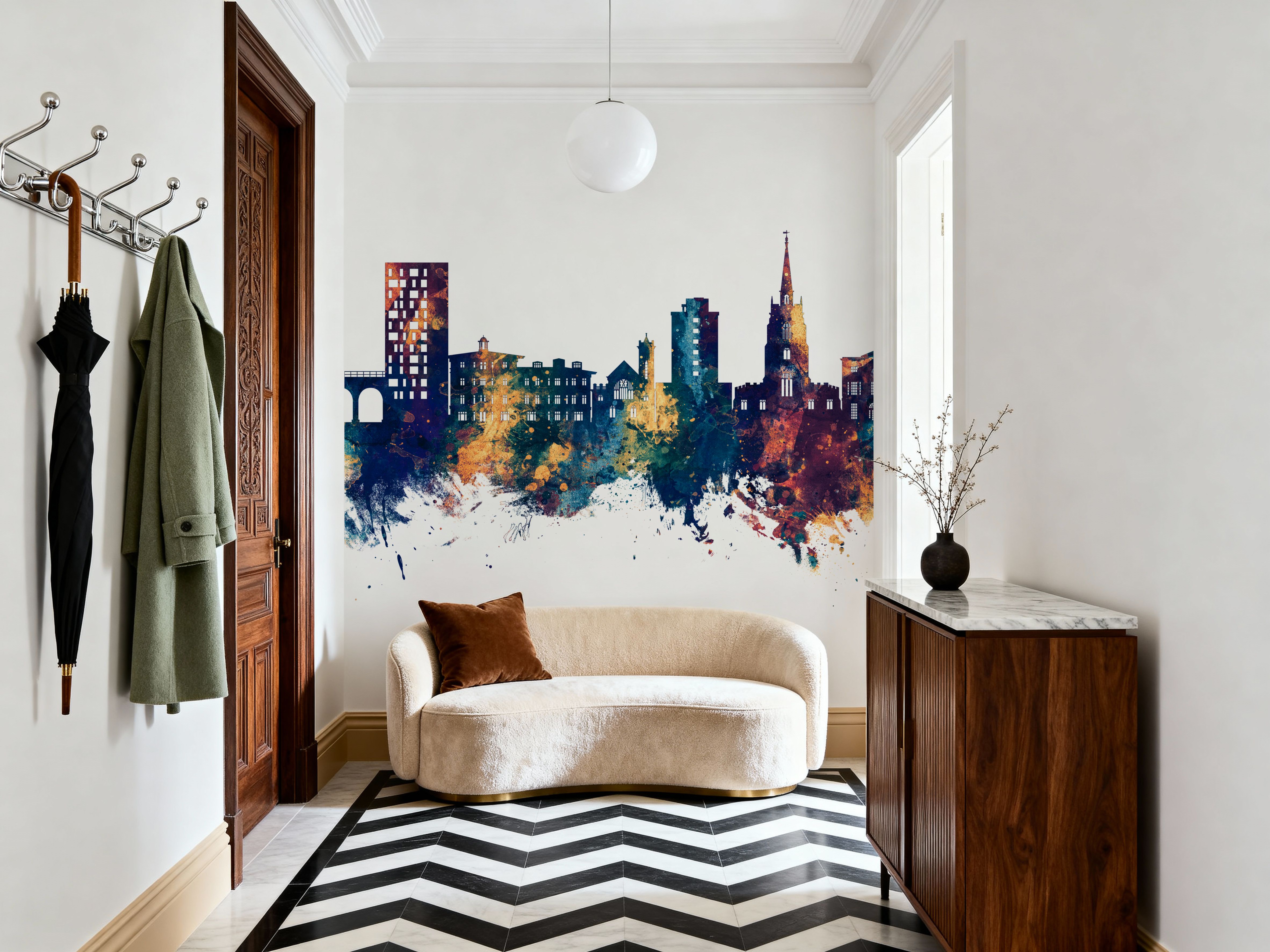 Chelmsford England Skyline Blue & Bronze