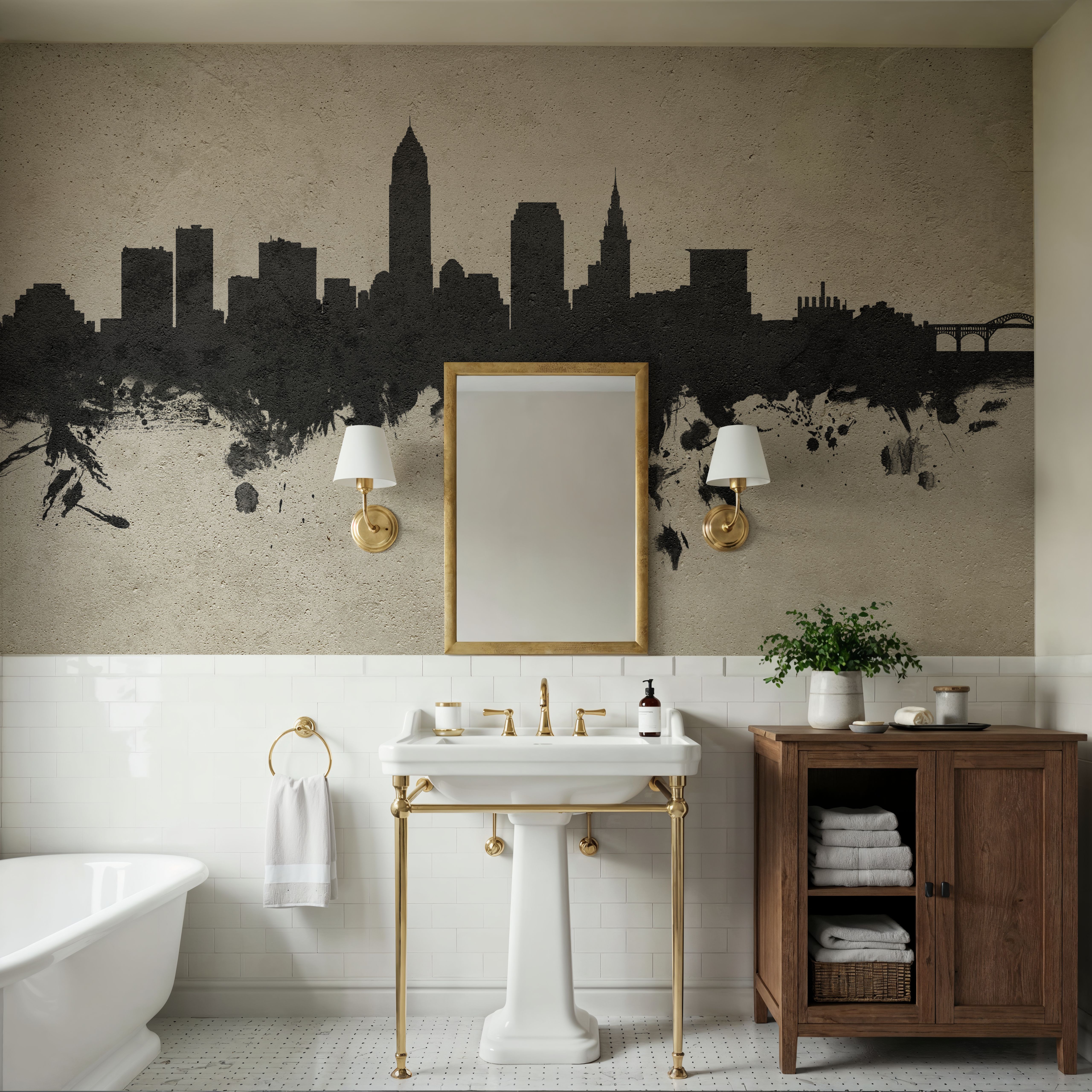 Cleveland Ohio Skyline Concrete