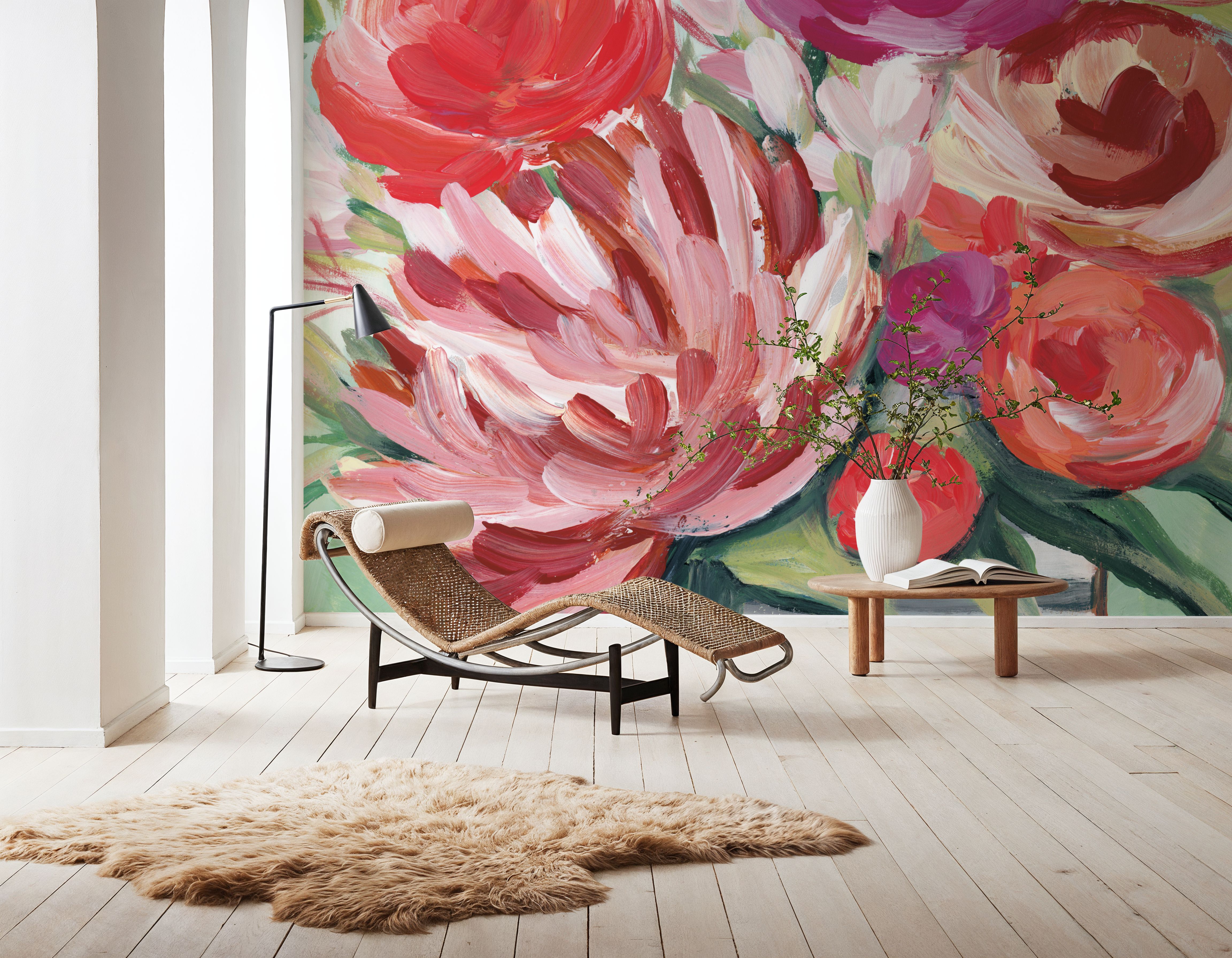 Spring Blooms in Striped Vase I