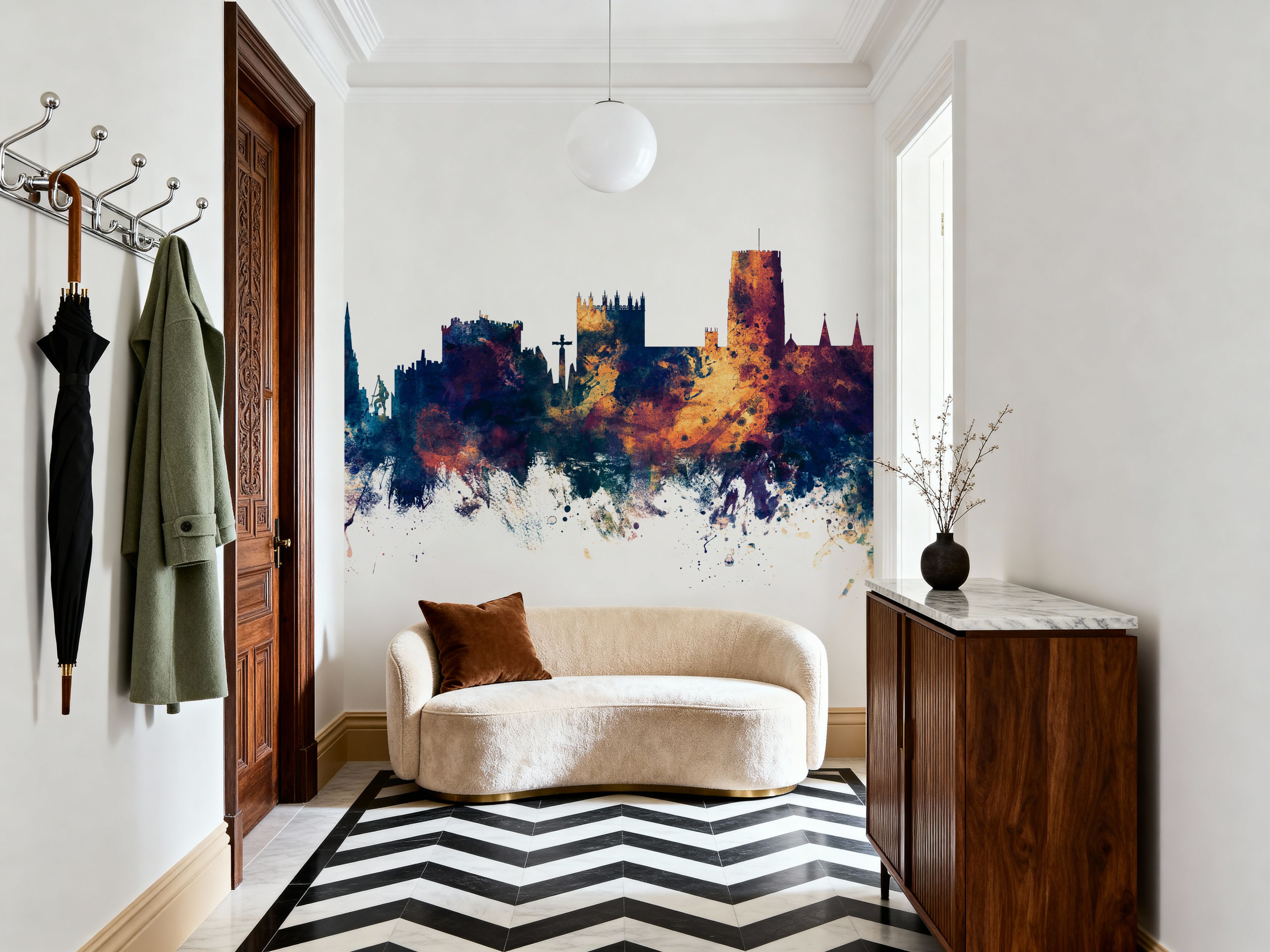 Durham England Skyline Blue & Bronze