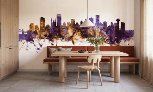 Vancouver Canada Skyline Purple & Gold