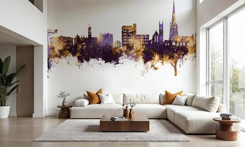 Warrington England Skyline Purple & Gold