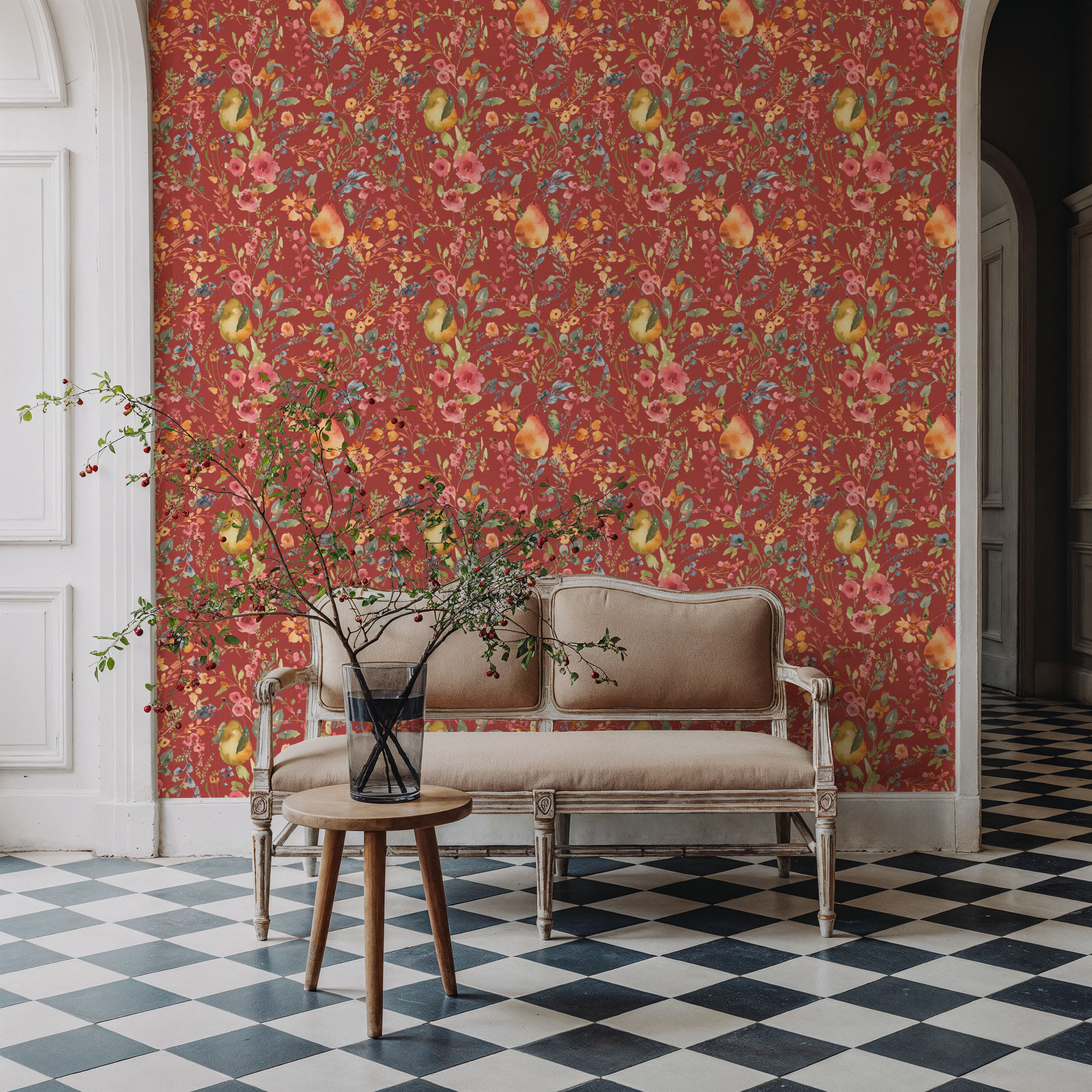 Time to Share Flowers and Pears Red