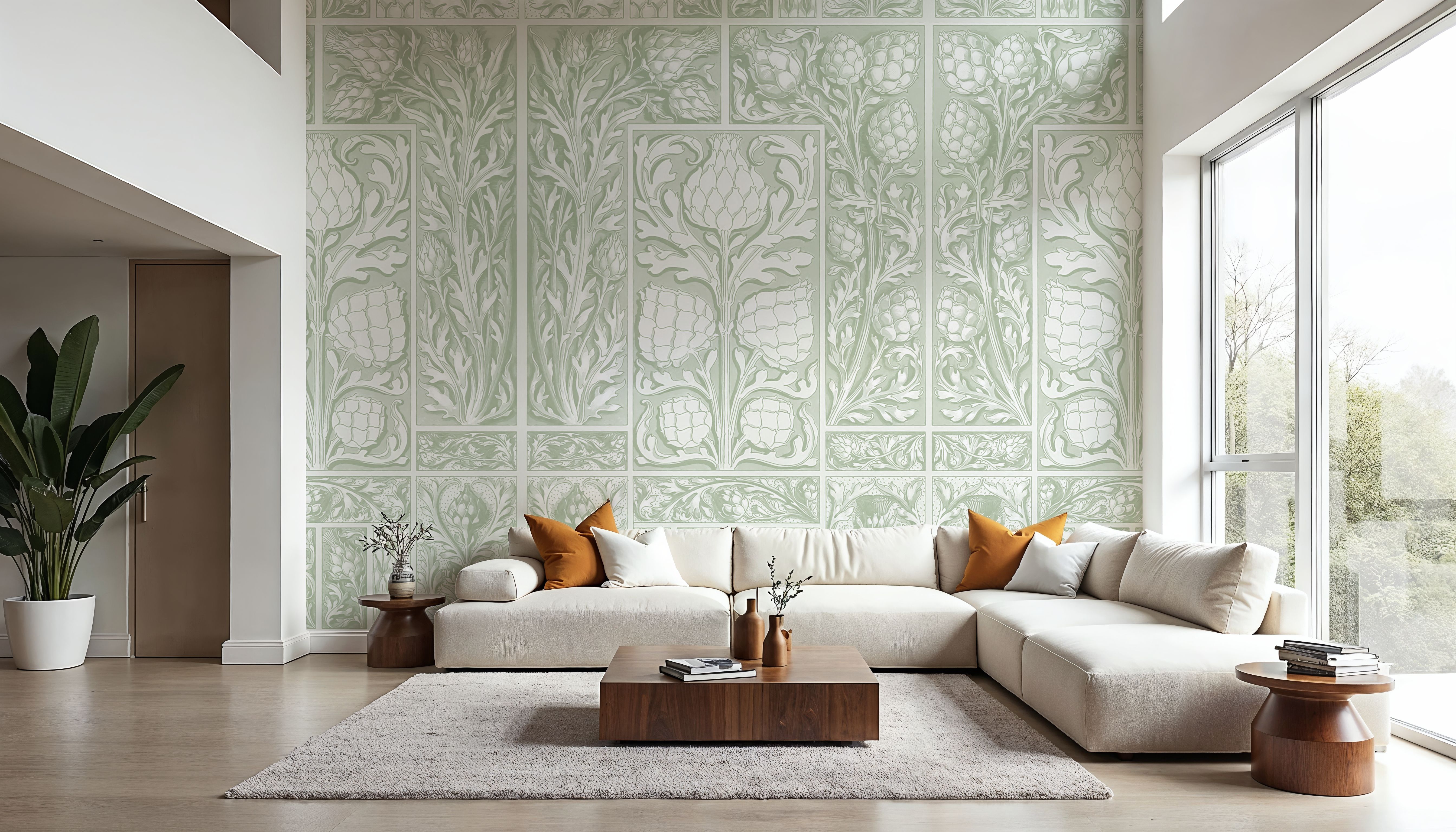 Clear Thistle Wall Green