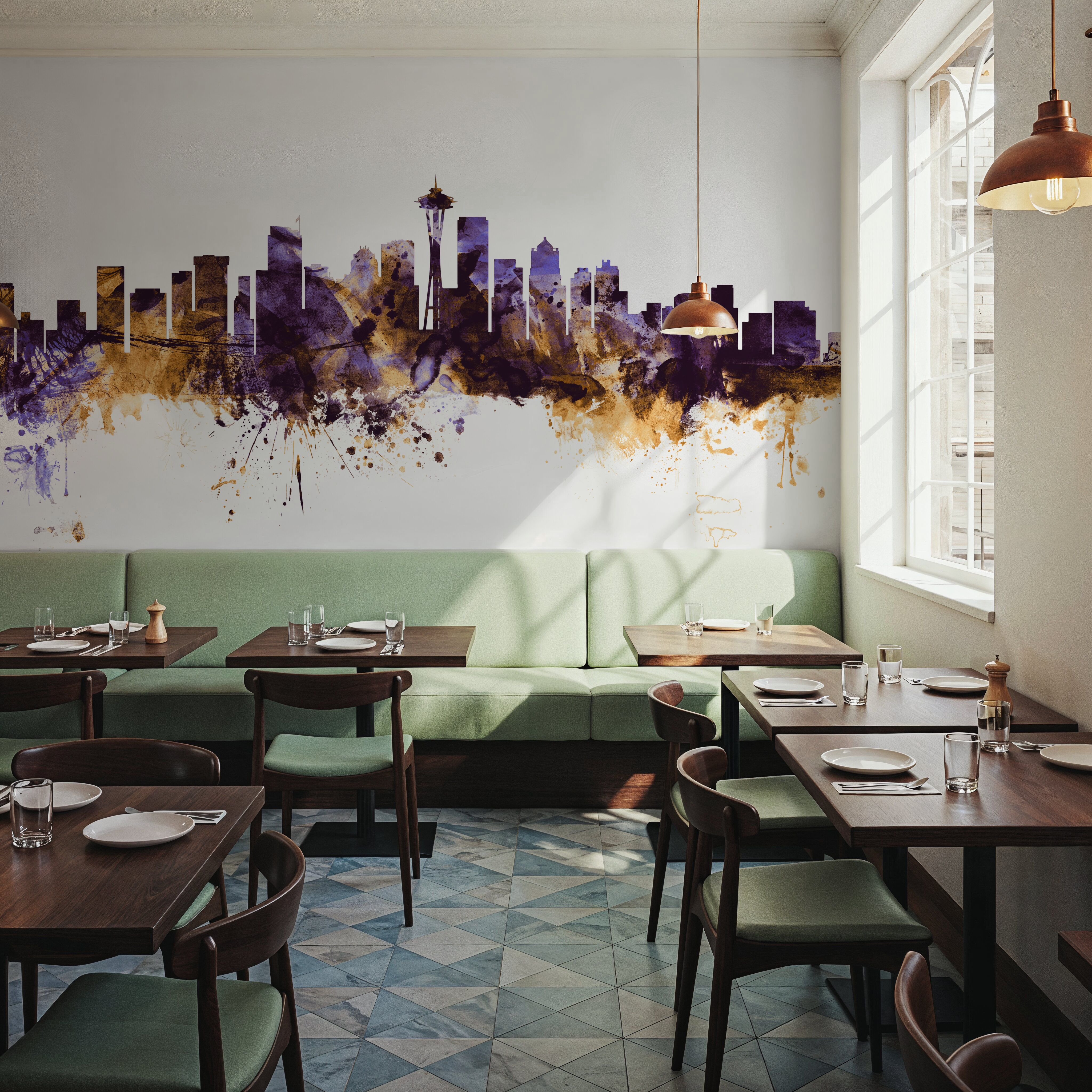 Seattle Skyline Purple & Gold