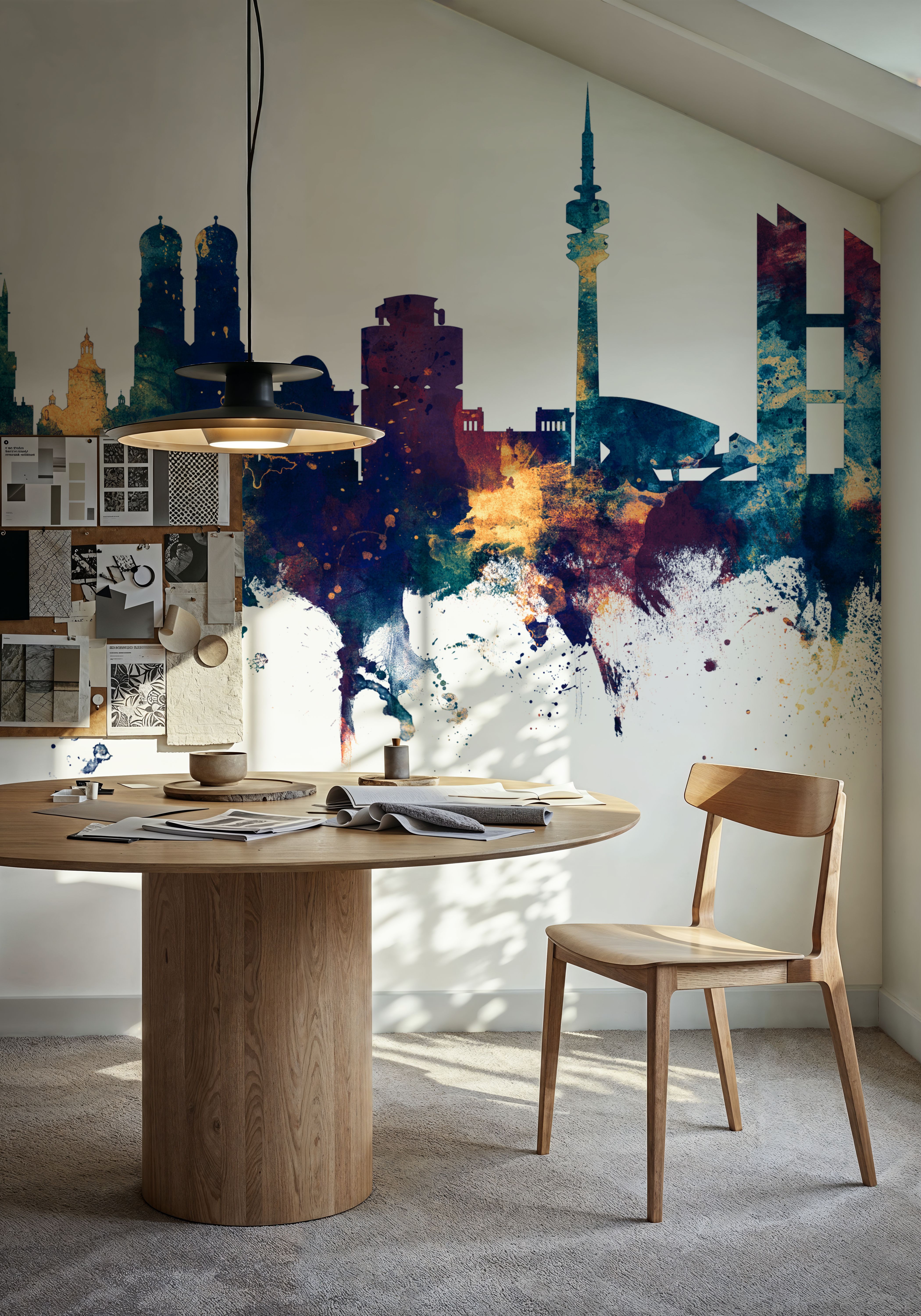 Munich Skyline Blue & Bronze