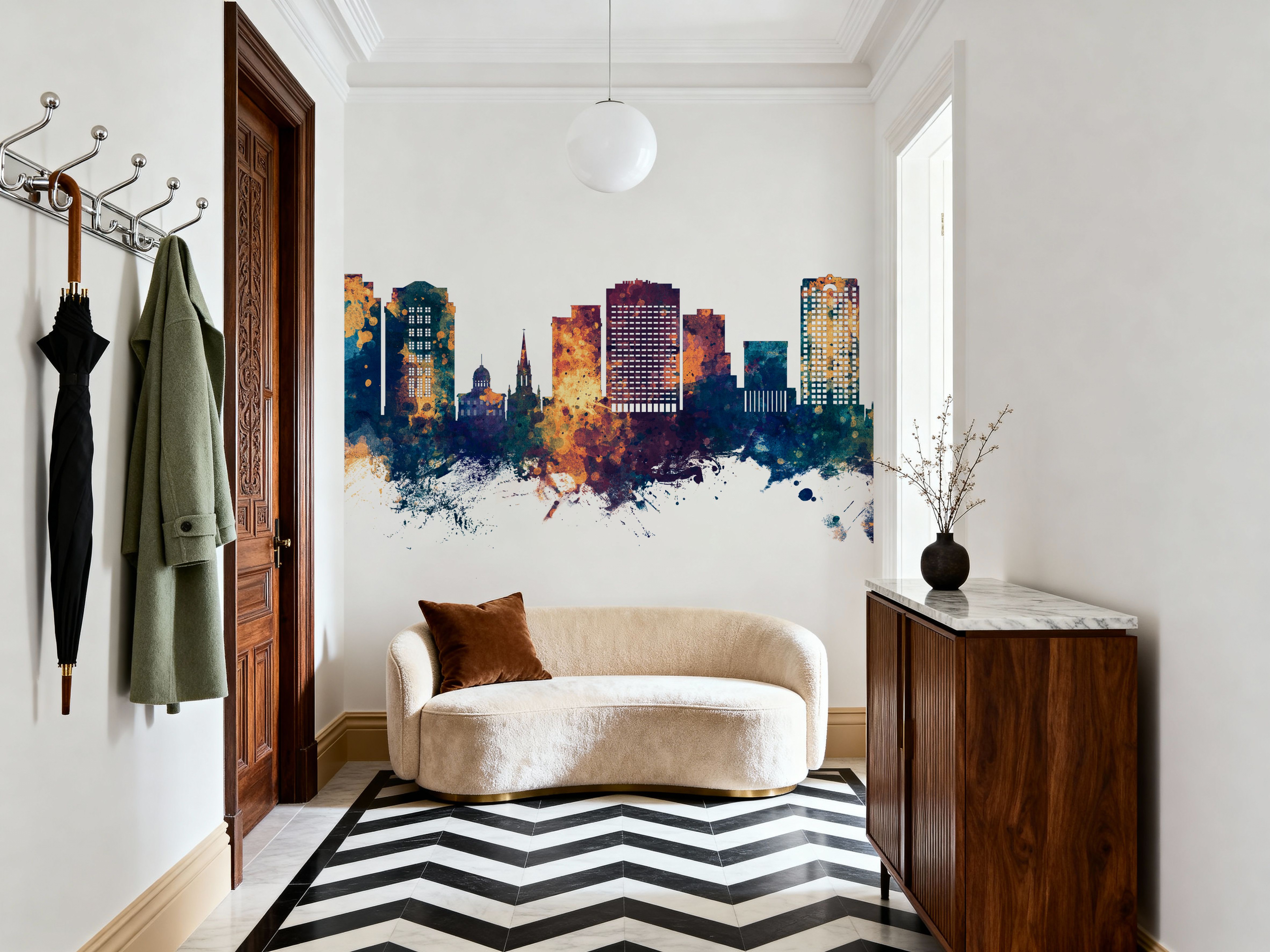 Norfolk Virginia Skyline Blue & Bronze