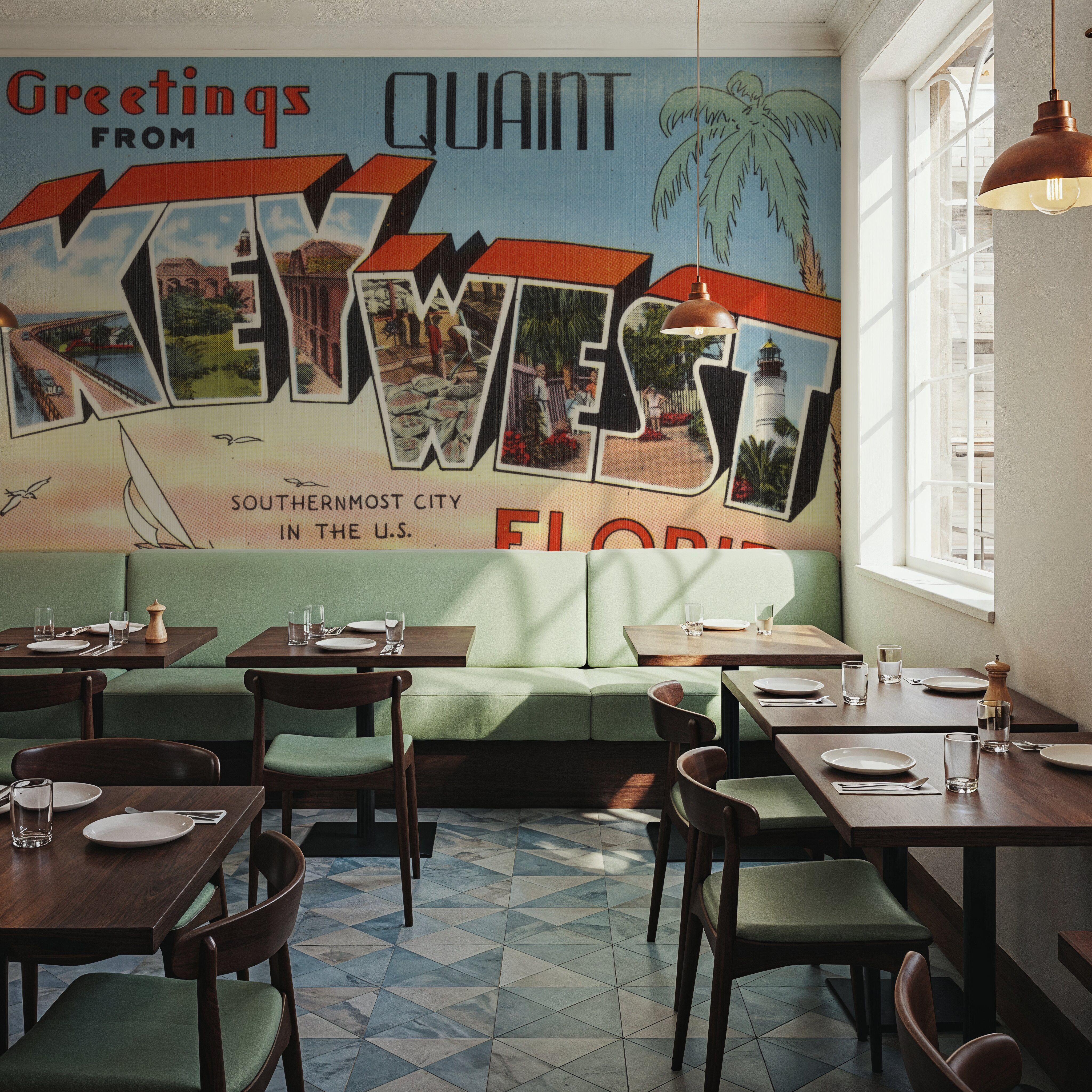 Greetings from Key West - Screenprint Postcard
