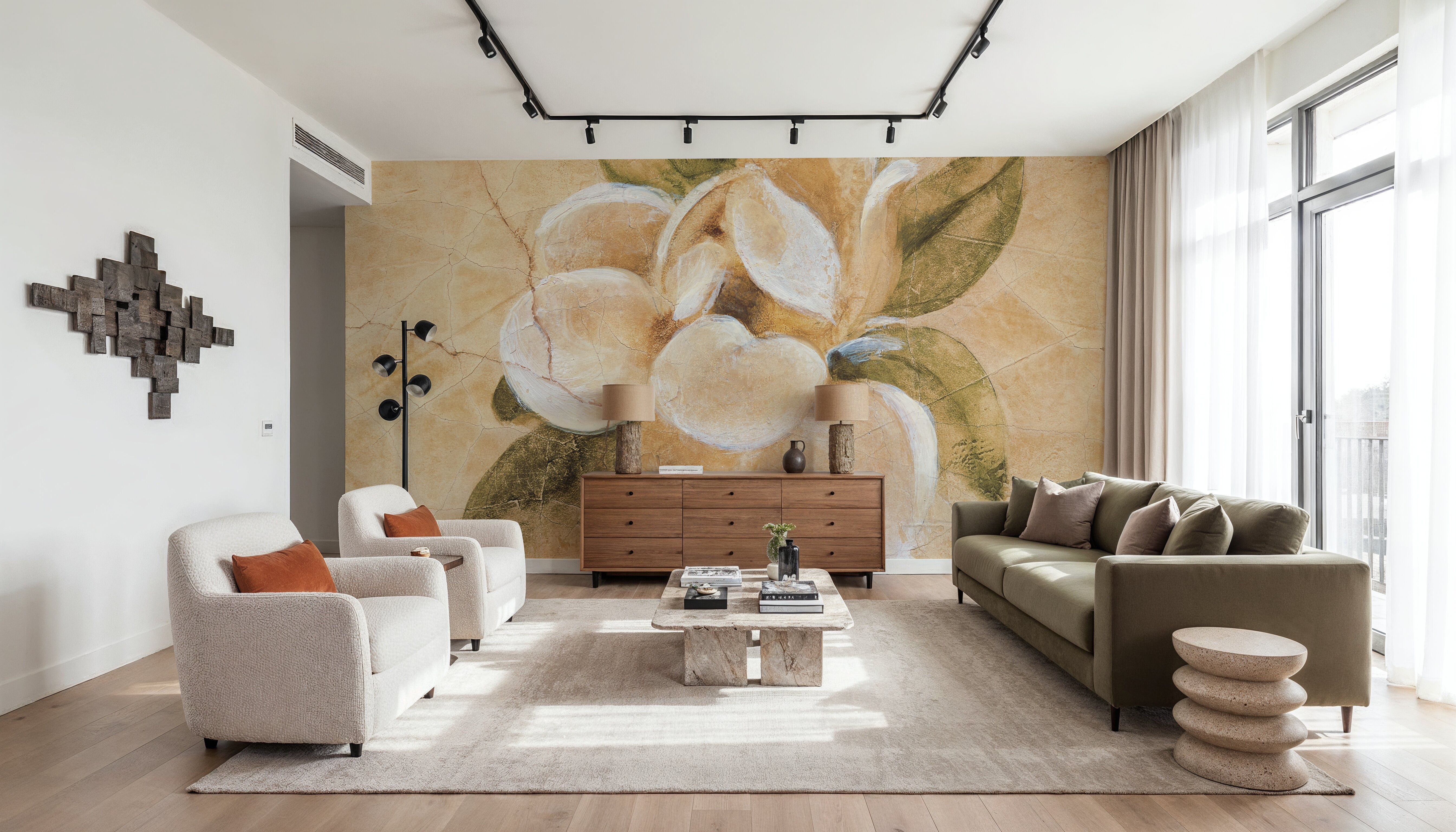 Magnolia on Cracked Linen