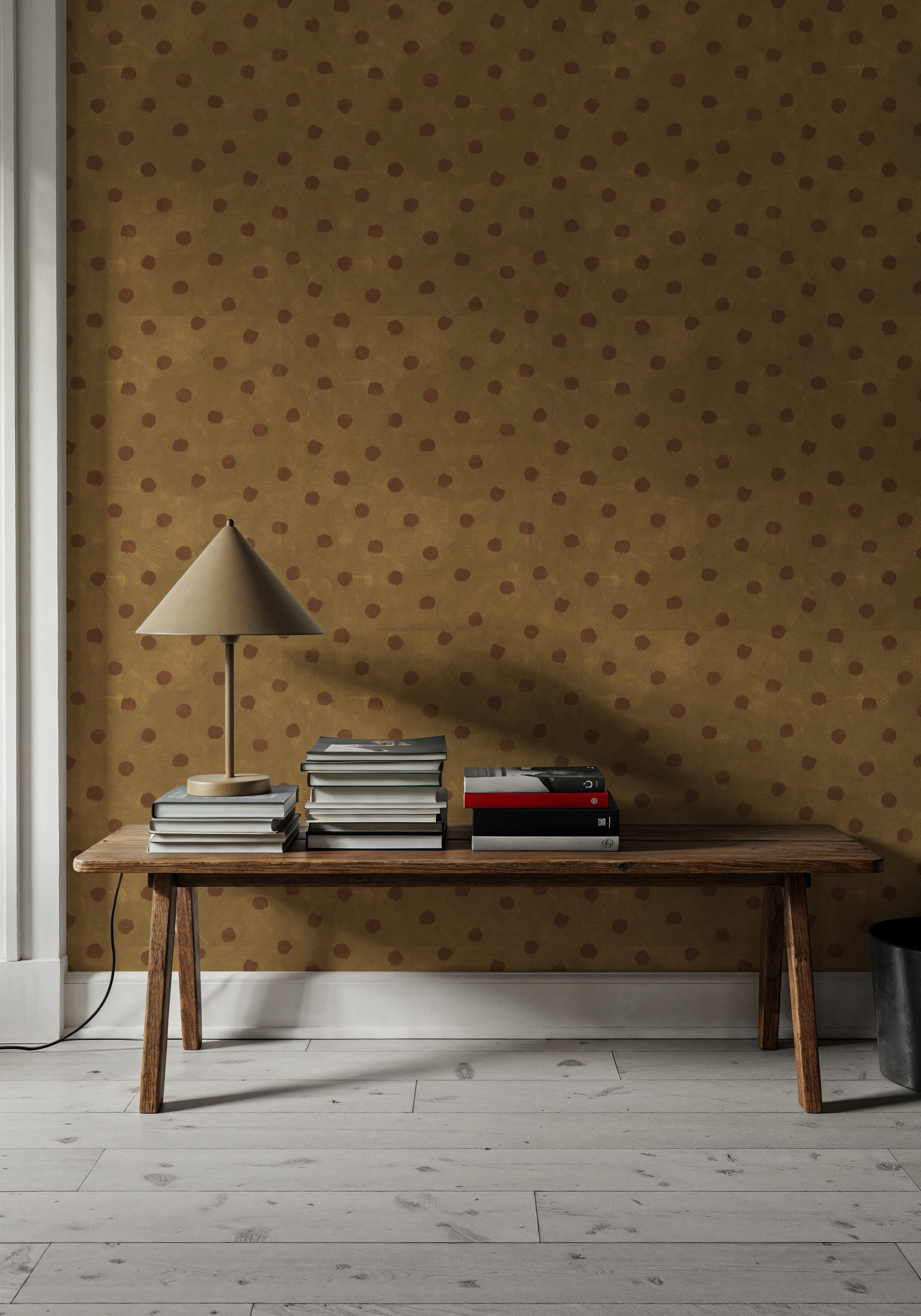 Autumn Dots Khaki, Wallpaper
